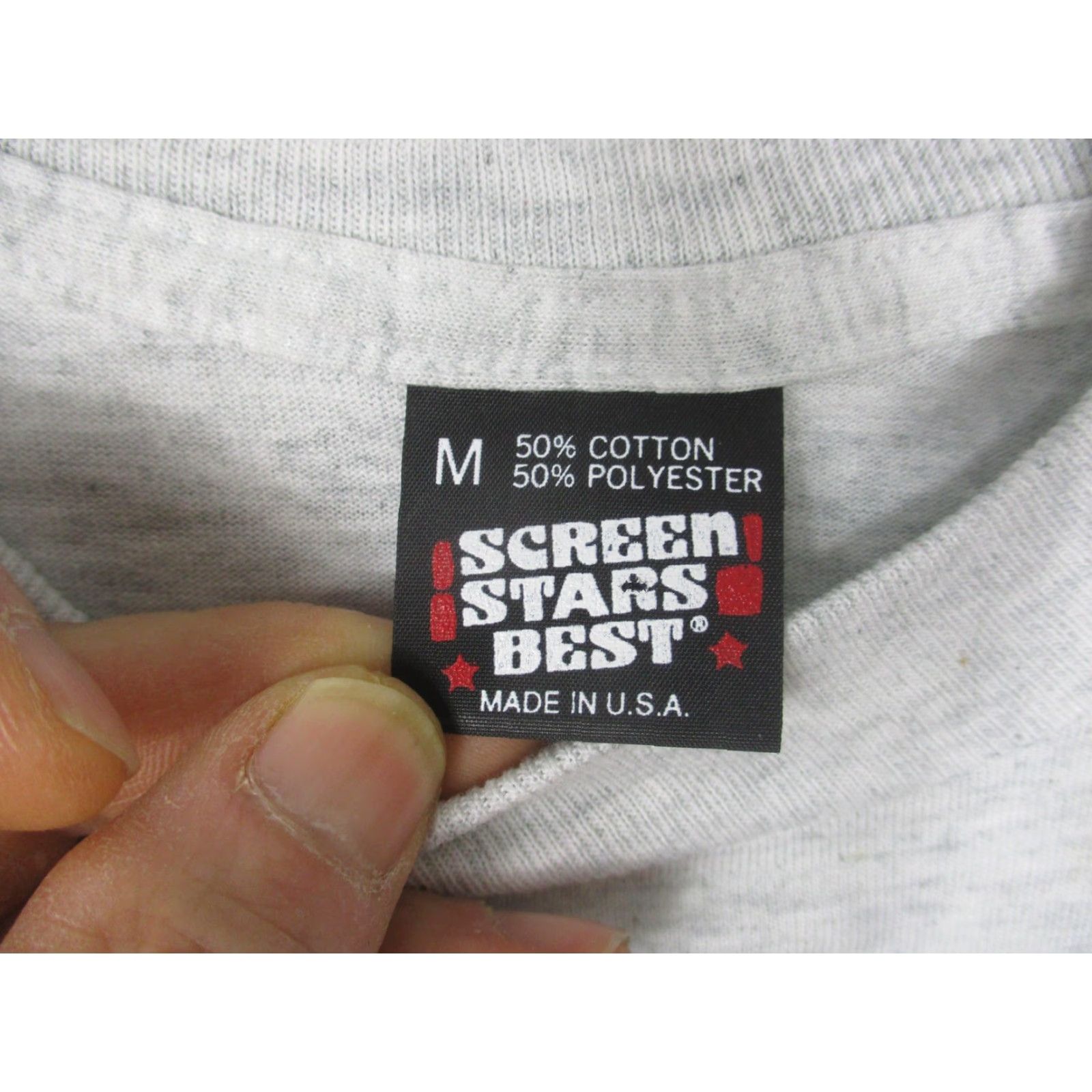 Vintage VINTAGE Screen Stars Best Shirt Mens Medium Gray Pink Elephant Single Stitch 80s Size US M / EU 48-50 / 2 - 4 Thumbnail