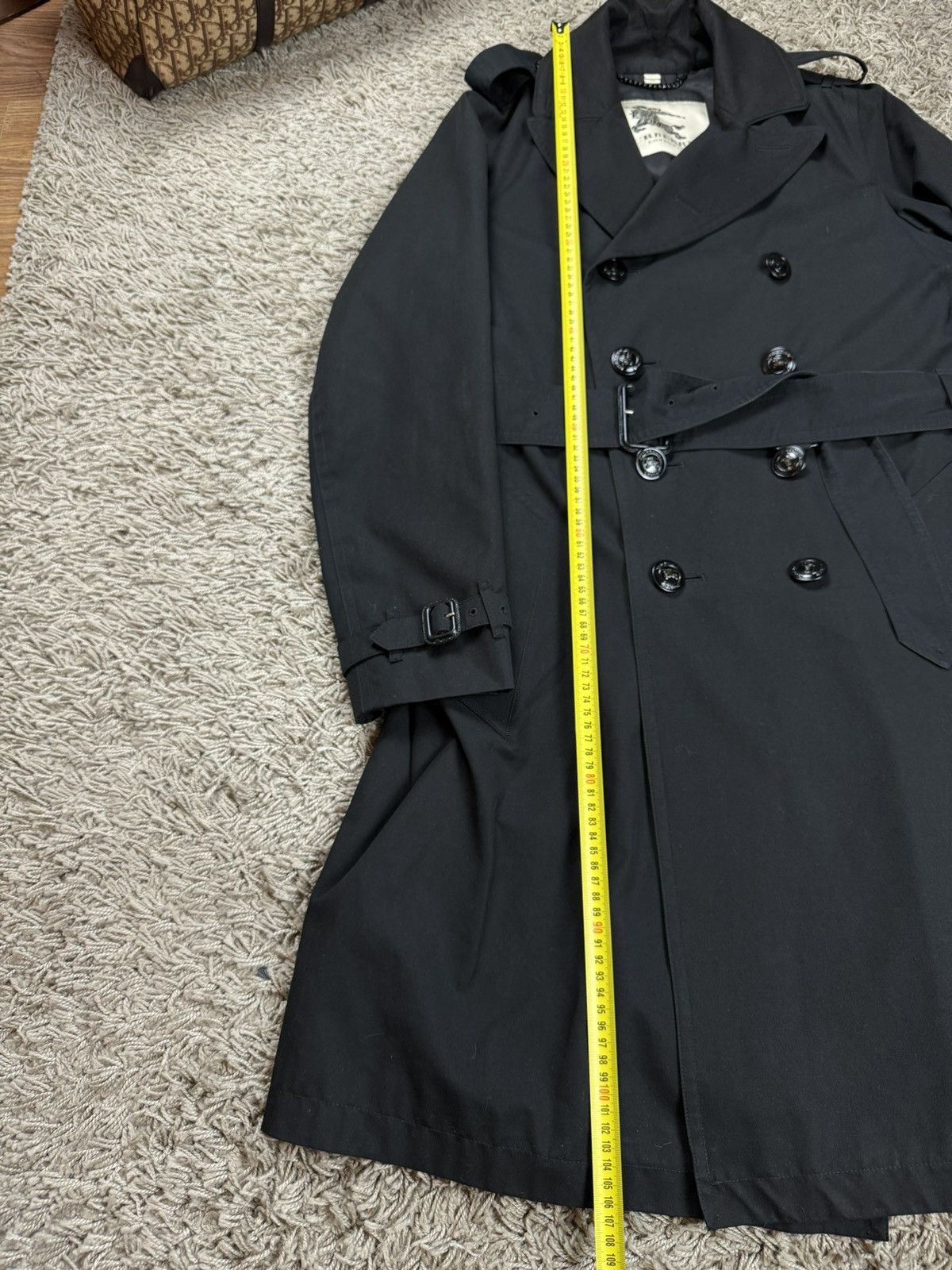 Burberry × Vintage Black trench coat Burberry original luxury streetwear item Size XL / US 12-14 / IT 48-50 - 9 Thumbnail