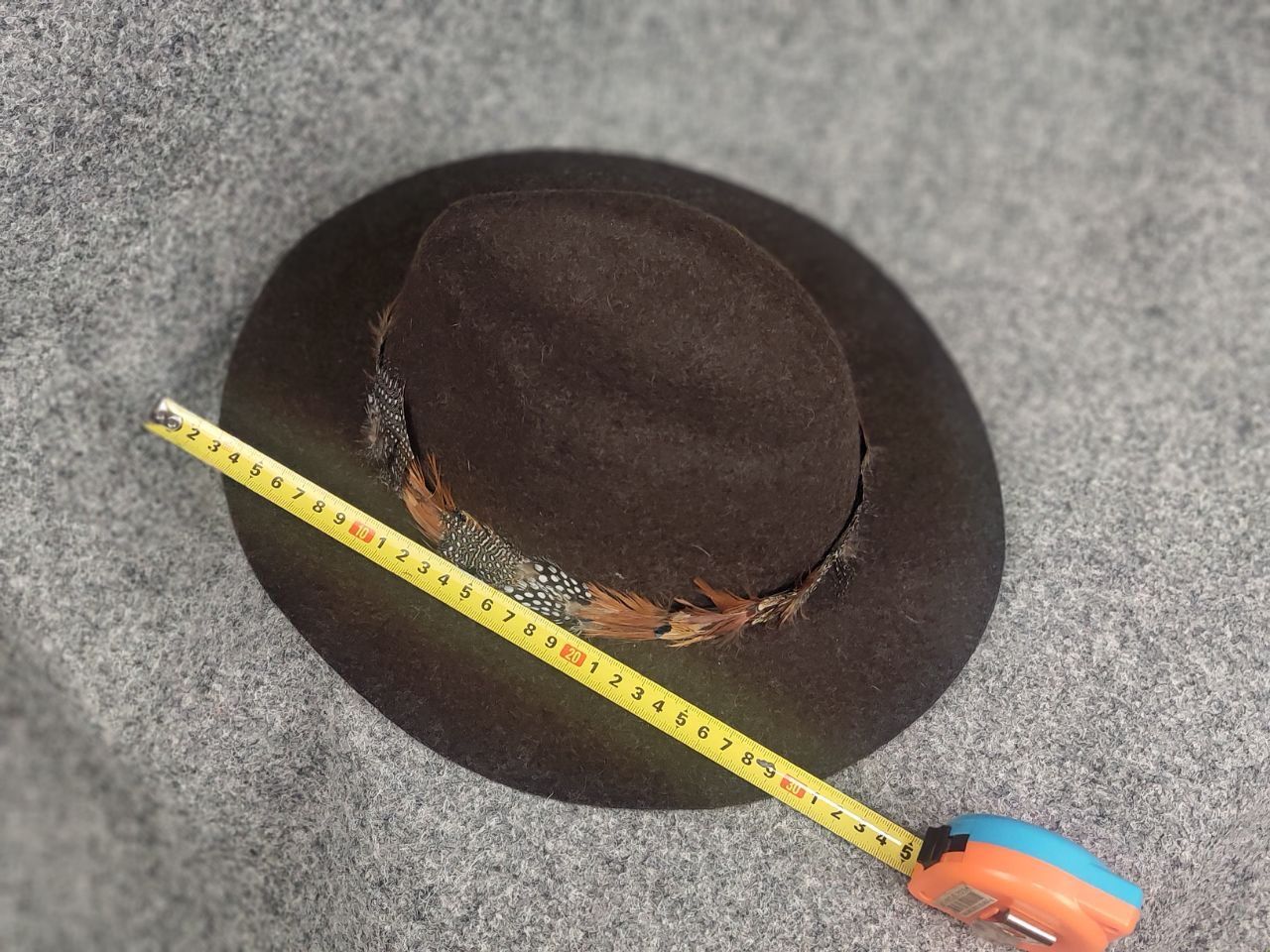 Harris Tweed Joules felt fedora hat feather trim Western Cowboy Vintage Size ONE SIZE - 13 Thumbnail