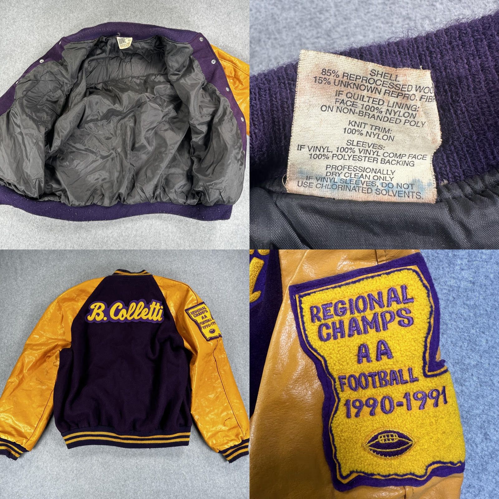 Vintage VINTAGE Howe Athletic Apparel Varsity Jacket Mens XL Purple Gold Football 90s Size US XL / EU 56 / 4 - 10 Thumbnail
