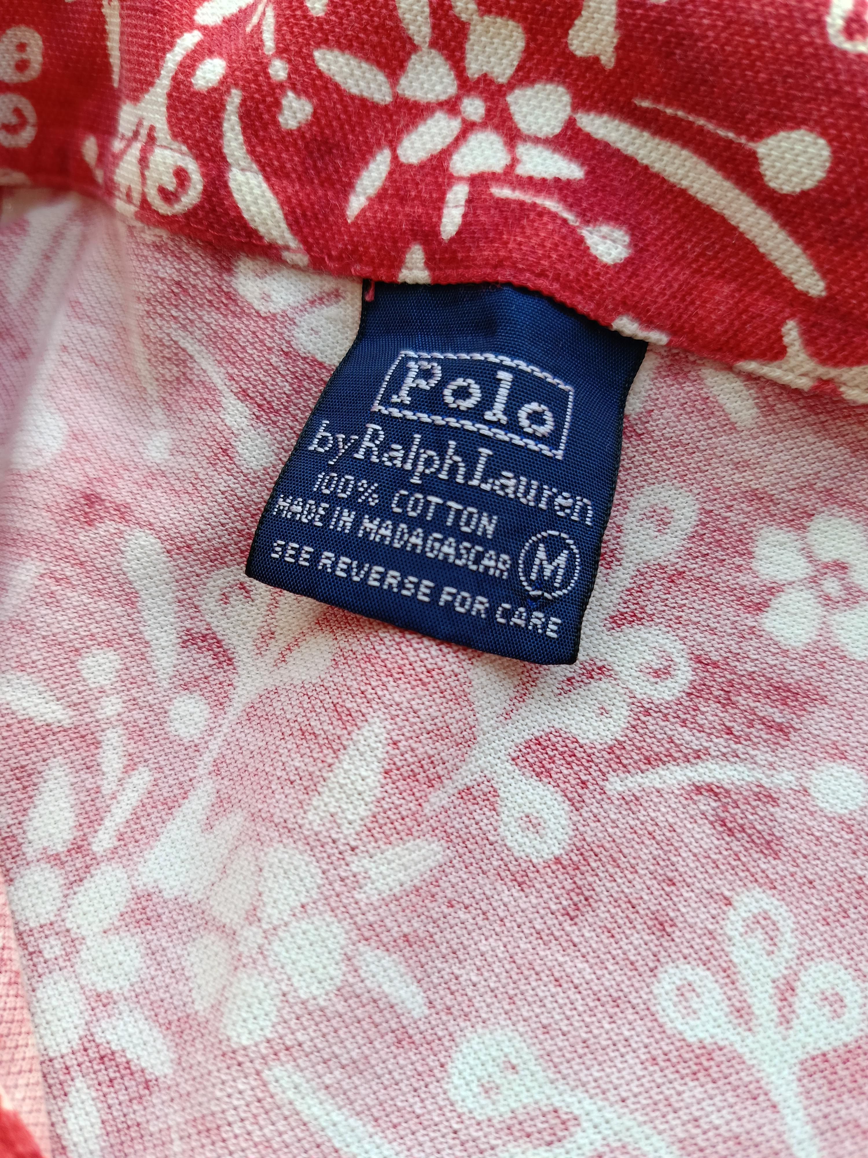 Polo Ralph Lauren POLO Ralph Lauren floral red 90's rare Madagascar shirt Size US S / EU 44-46 / 1 - 2 Thumbnail