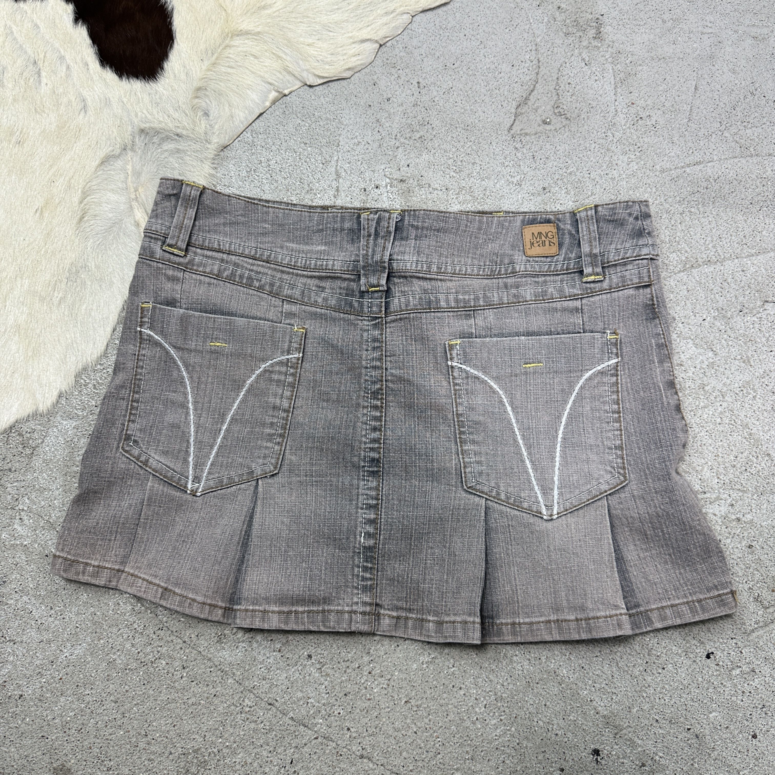 Vintage Vintage Denim Preppy Old Money Washed Pleated Mini Skirt Y2K Size 25" / US 0 / IT 36 - 5 Thumbnail