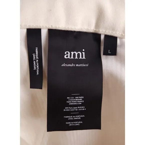 AMI AMI Wide-Leg Brushed-Cotton Trousers Size L Mens Cream Mole Size US 35 - 13 Thumbnail