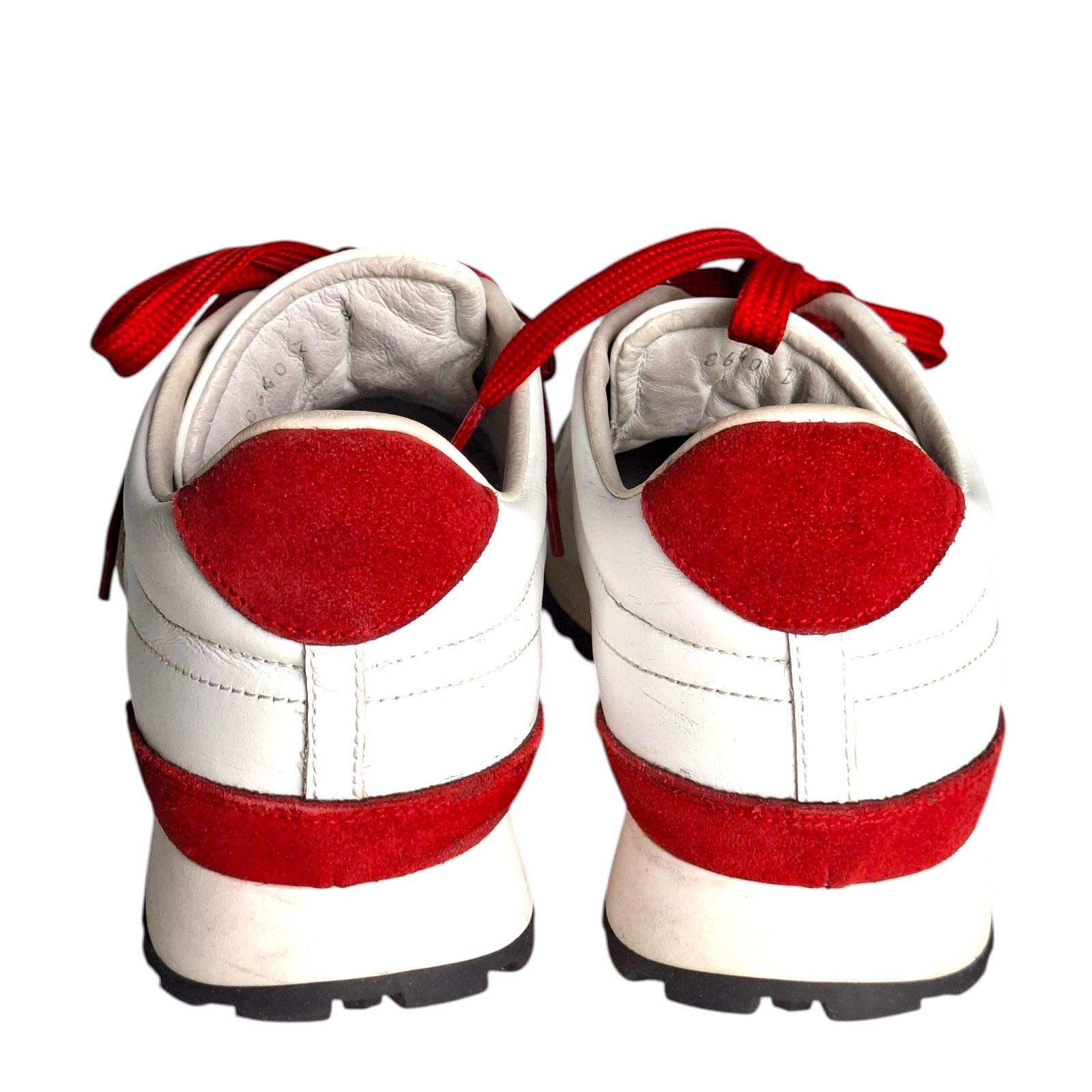 John Galliano John Galliano Gazette White Leather Sneakers Red Suede Y2K Size US 7.5 / IT 37.5 - 6 Thumbnail