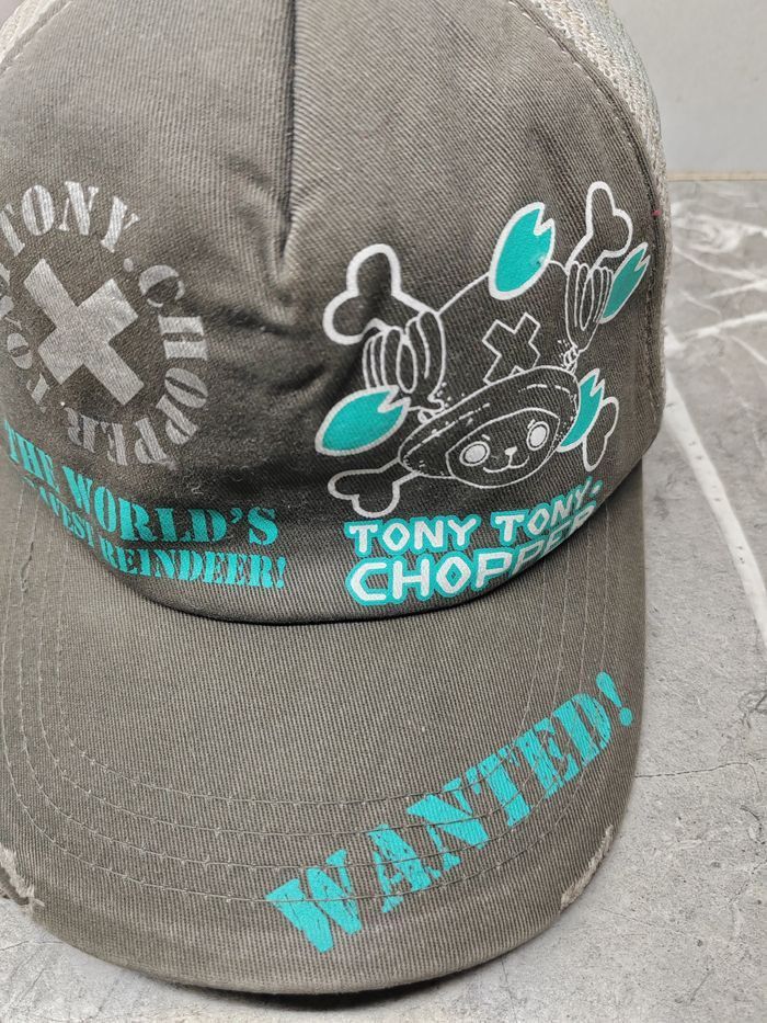 One Piece Vintage One Piece xTony Chopper Distressed Style Trucker Hat Size ONE SIZE - 3 Thumbnail