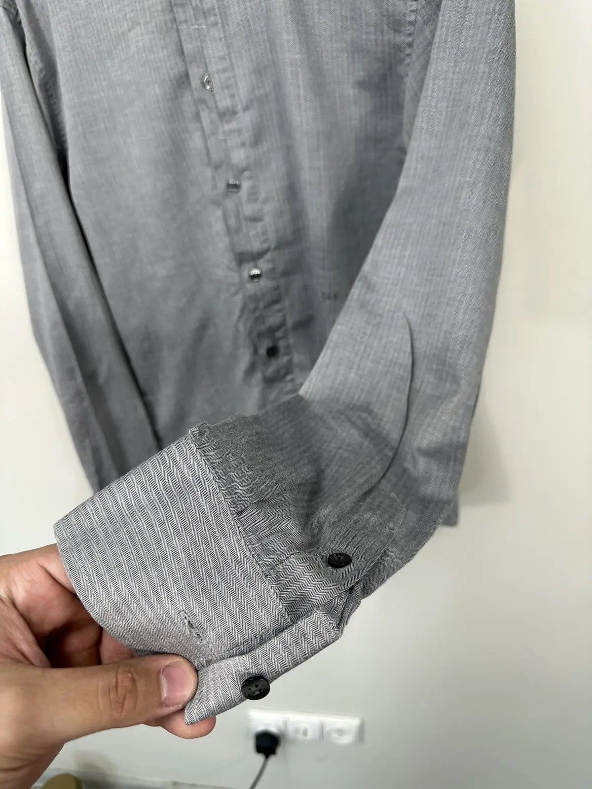 Dolce & Gabbana × Vintage Dolce & Gabbana Men's Slim Fit Gray Luxury Button Up Shirt Size US M / EU 48-50 / 2 - 7 Thumbnail