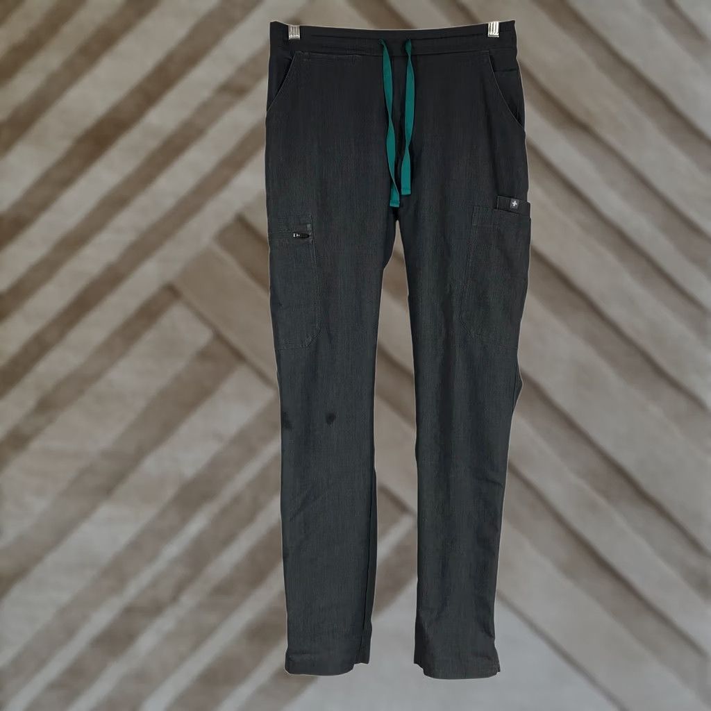 Altea FIGS Cargo Scrub Pants Slim Fit Jogger Mens Small Graphite Gray Teal Drawstring Size US 29 - 1 Thumbnail