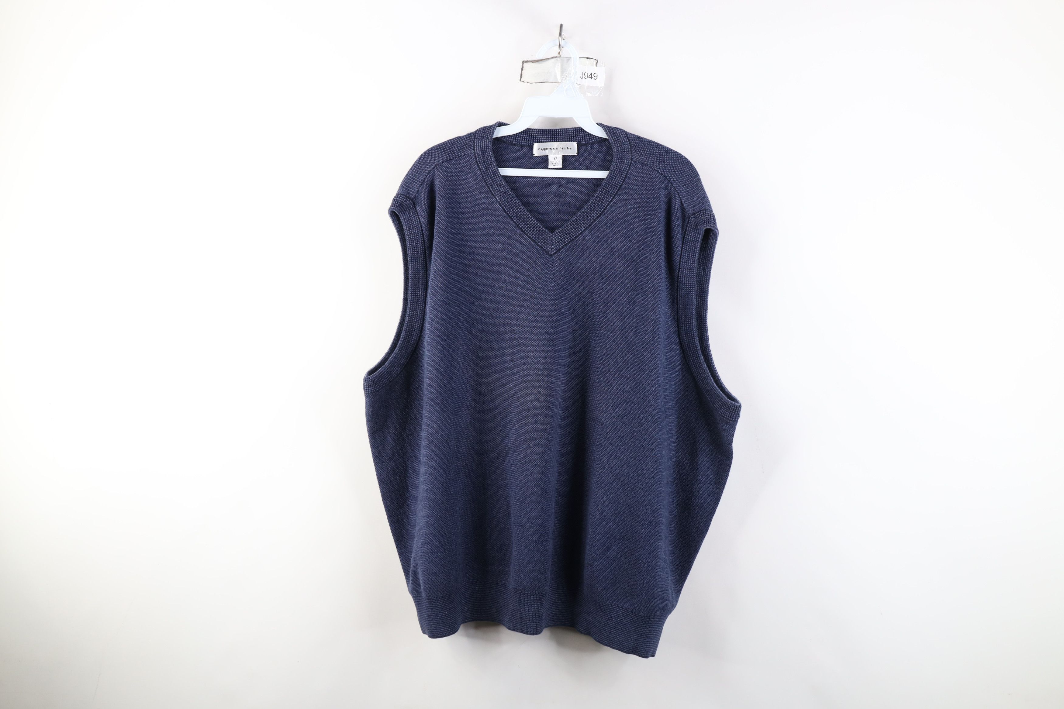 Vintage Vintage 90s Streetwear Thermal Knit V-Neck Sweater Vest Size US XXL / EU 58 / 5 - 1 Thumbnail