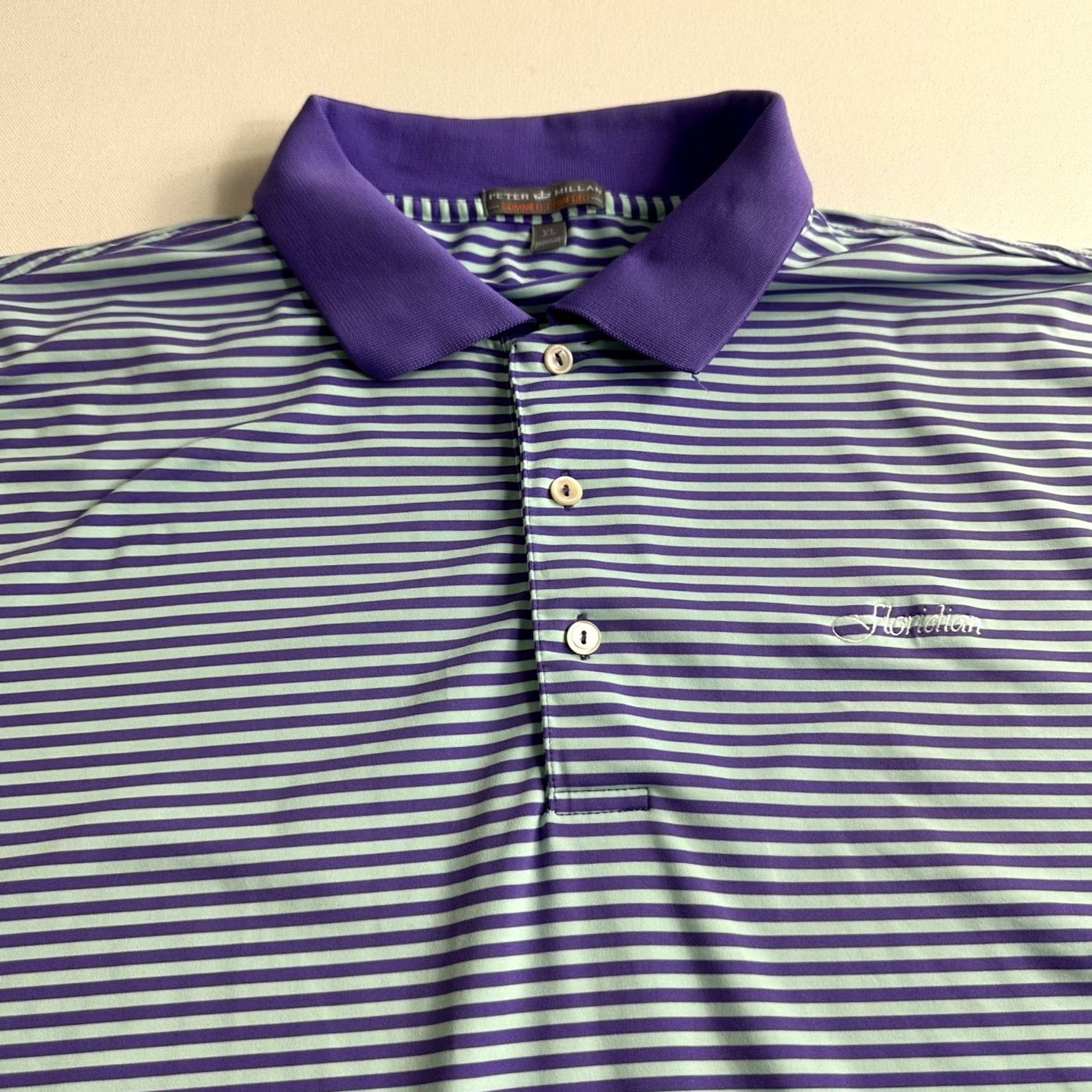 Peter Millar Peter Millar Summer Comfort Floridian Golf Polo Shirt Men XL Purple Stripe Size US XL / EU 56 / 4 - 7 Thumbnail