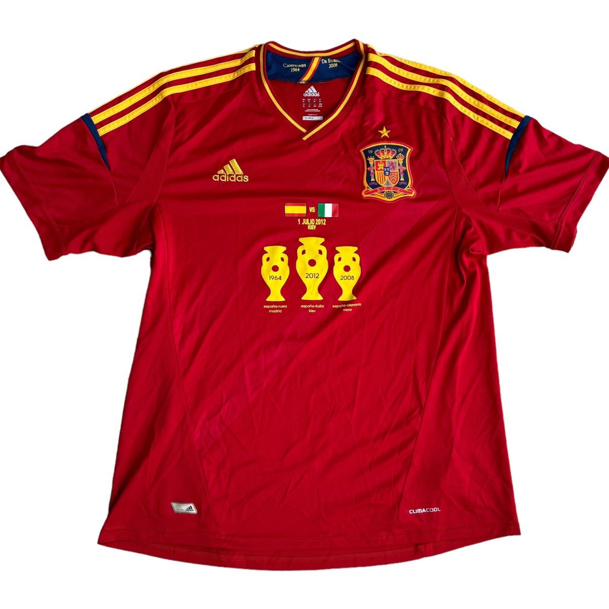 Adidas Euro Final 2012 Spain vs Italy Adidas Soccer Jersey Y2K 00s Size US XL / EU 56 / 4 - 1 Thumbnail