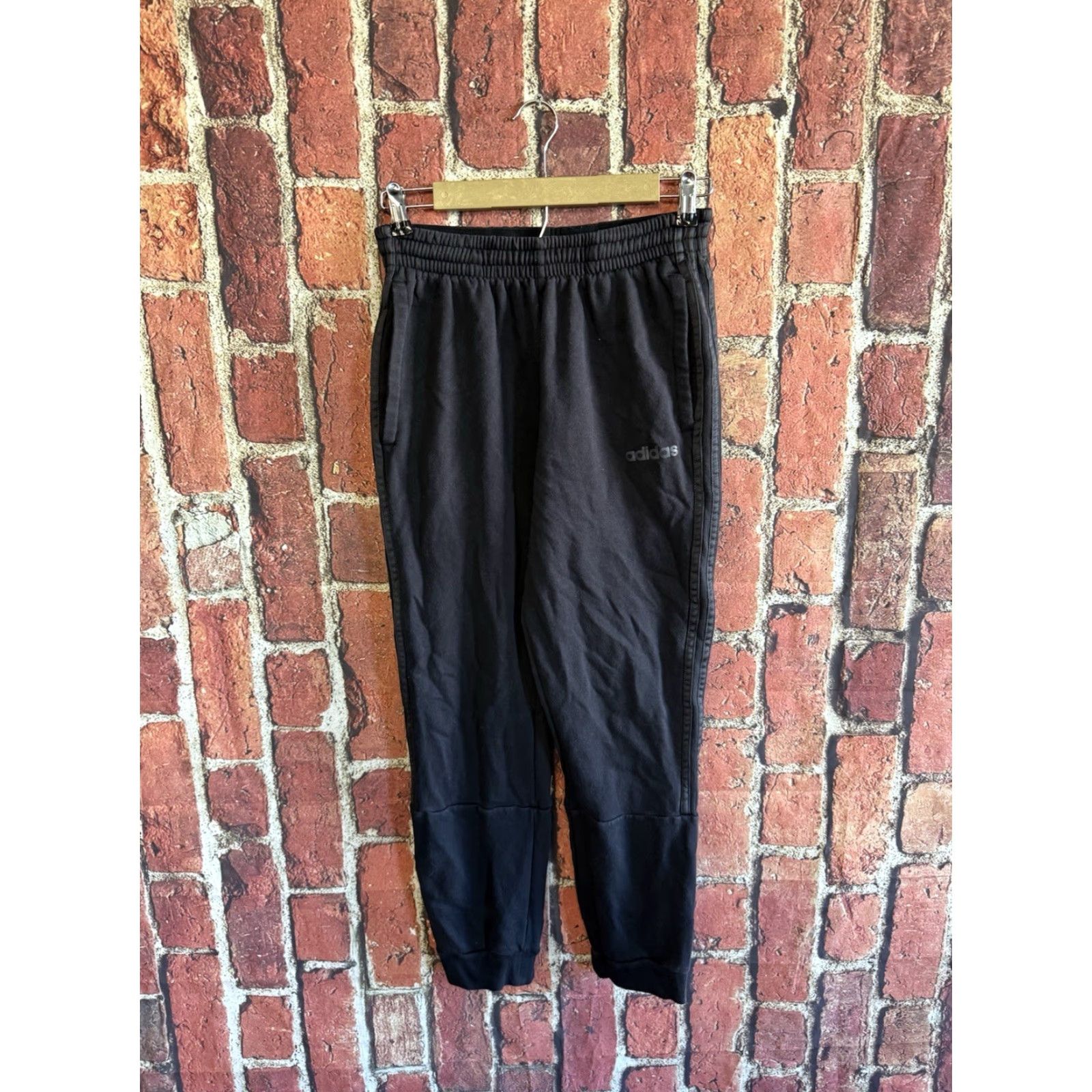 Adidas Adidas Mens Black Jogger Sweatpants Drawstring Size M Athletic Pants Size US 31 - 2 Thumbnail