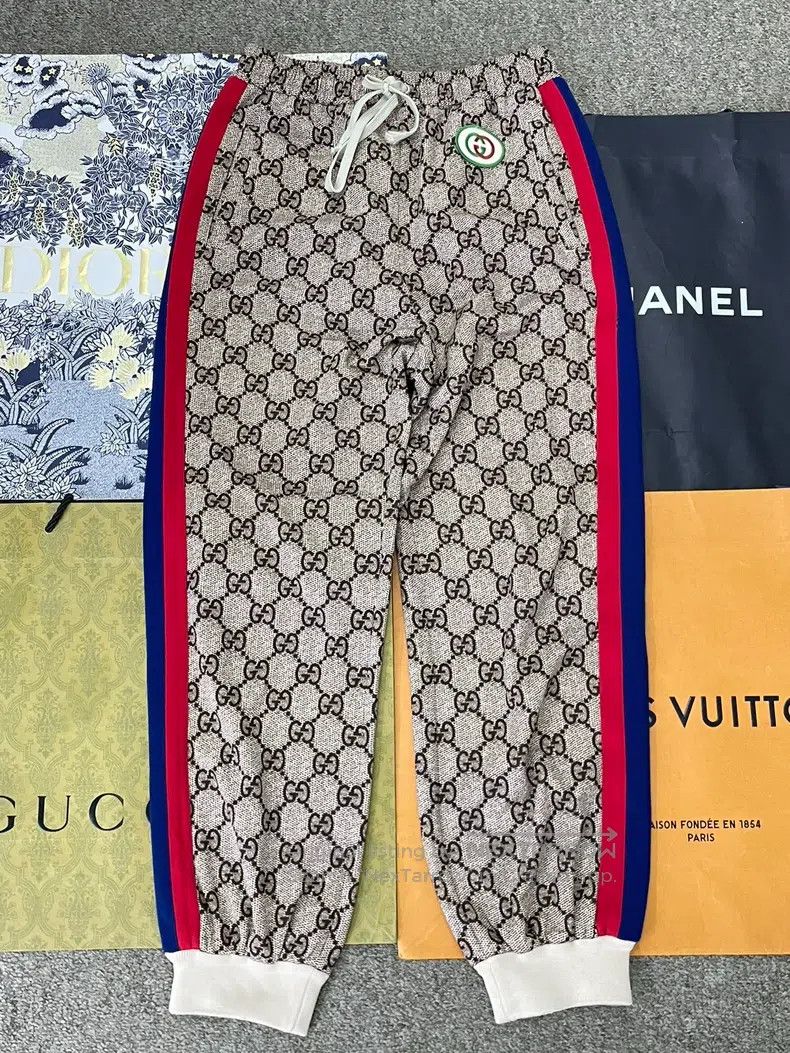 Gucci Gucci SizeM Old-fashioned striped sports casual pants Size US 28 / EU 44 - 1 Thumbnail