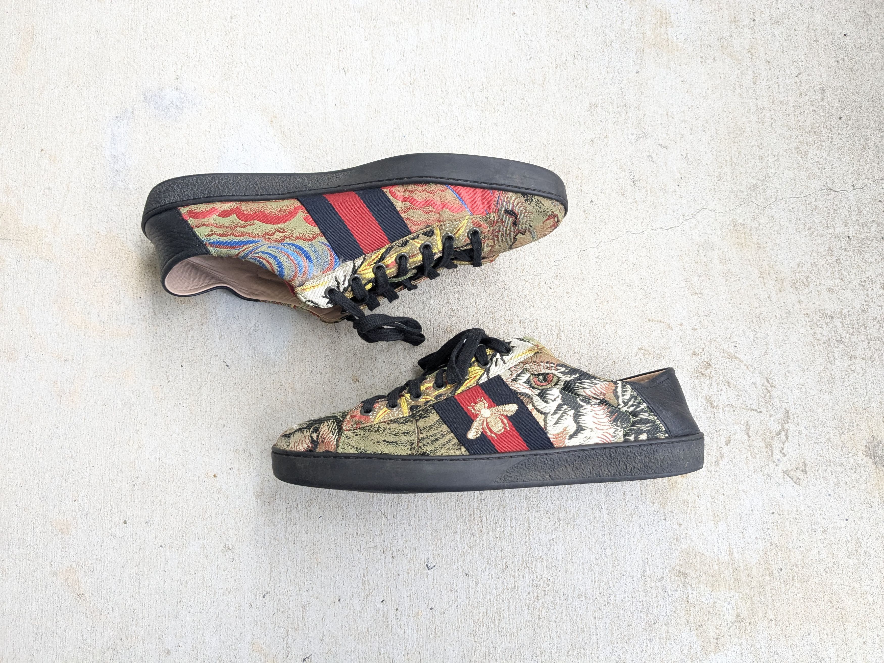 Gucci Gucci Ace Sneakers Silk Jacquard 11 Tiger Size US 11 / EU 44 - 1 Thumbnail