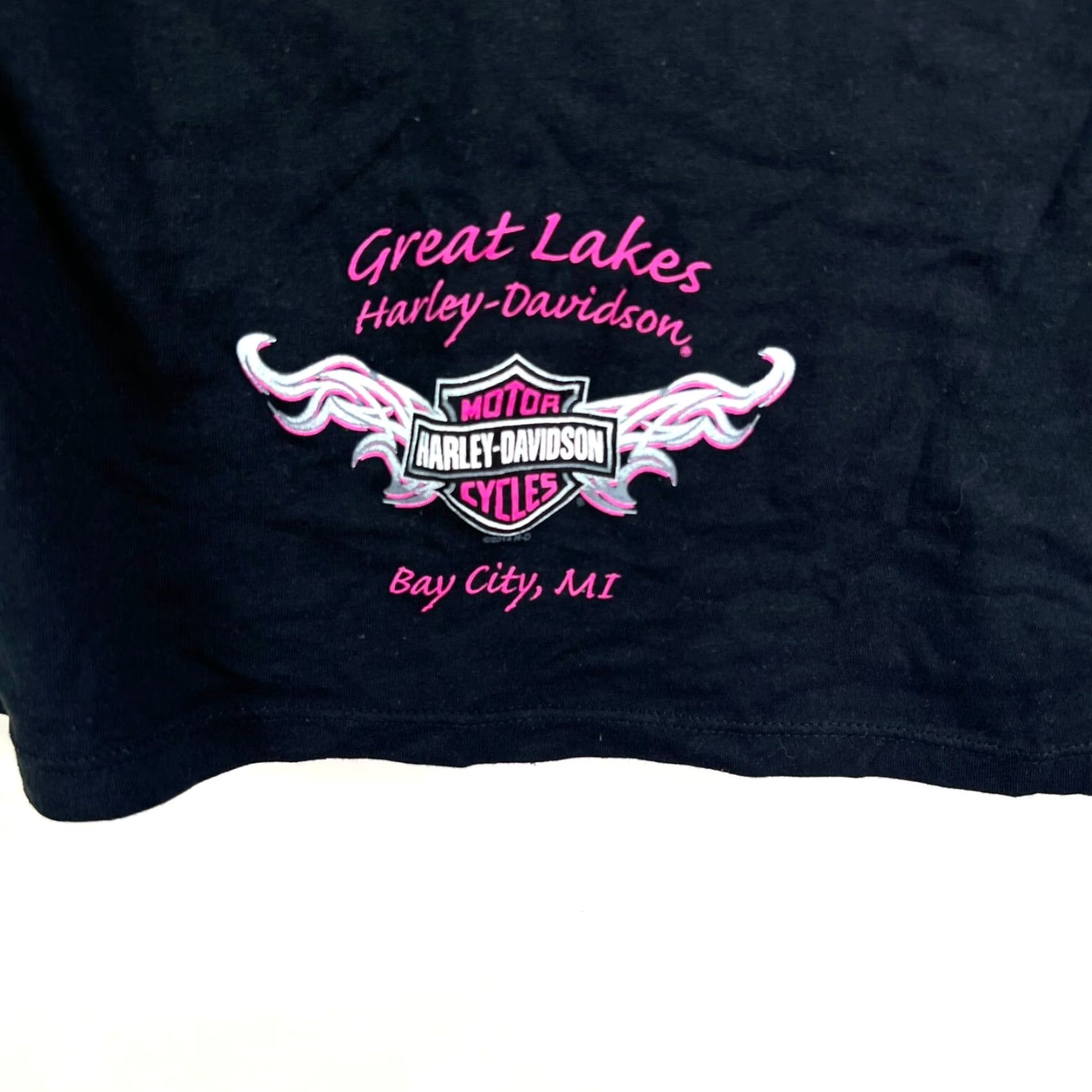 Harley Davidson VINTAGE Harley-Davidson Shirt Women's XL Black 90s USA Biker Motorcycle Graphic Tee T-Shirt XL Women’s Size XL / US 12-14 / IT 48-50 - 7 Thumbnail