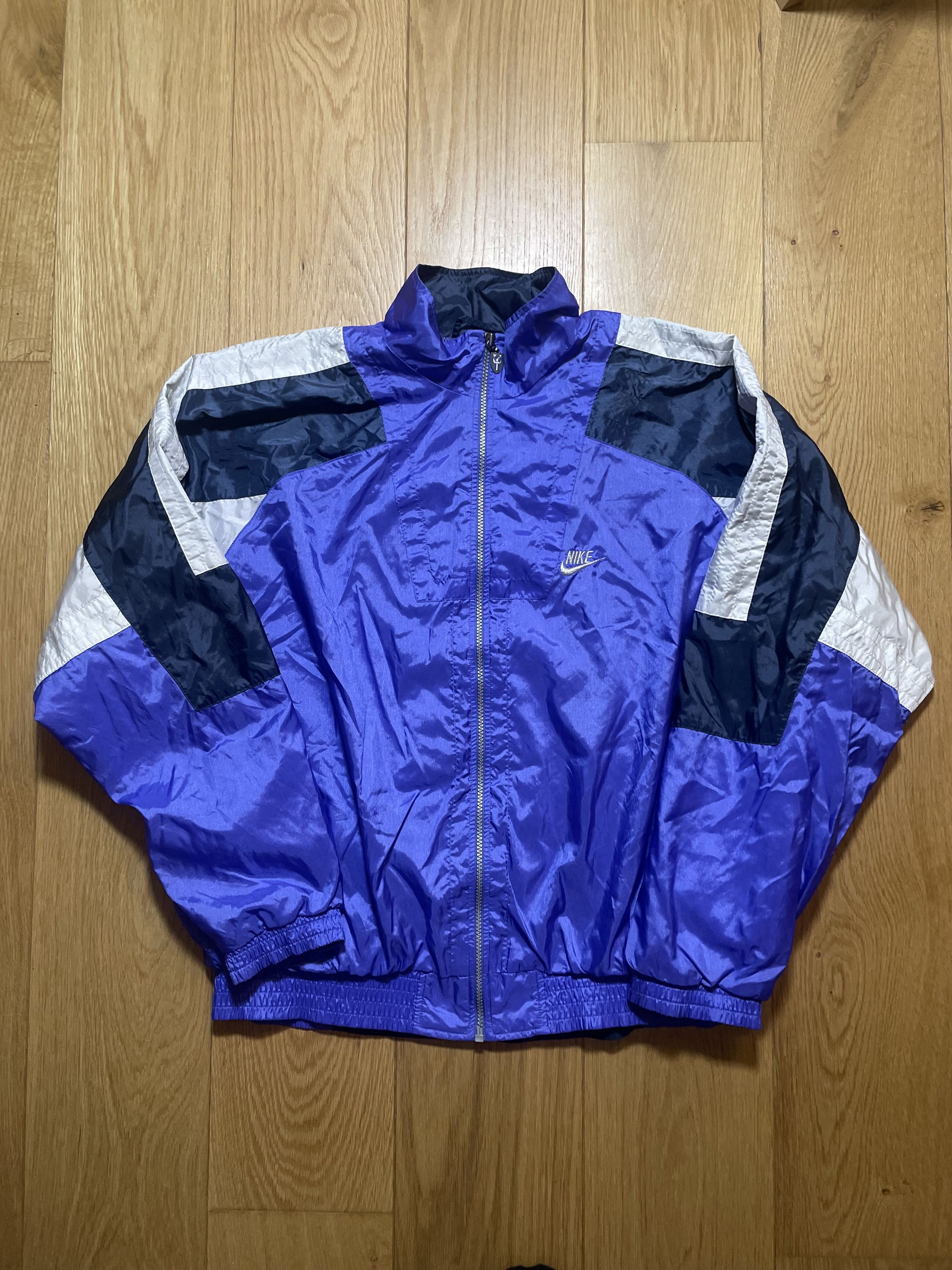 Nike Nike Vintage Windbreaker Purple Black White 90s Size US XL / EU 56 / 4 - 1 Thumbnail