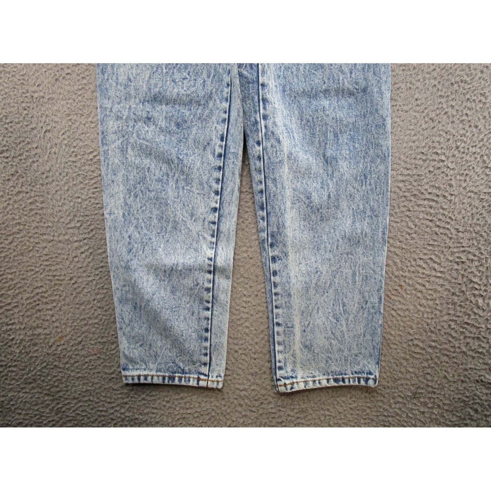 Vintage VTG 90s Zena Women's Jeans Light Wash High Rise Tapered Mom Size 13 Blue Leather Trim Womens Juniors Denim Size 34" / US 12 / IT 48 - 2 Thumbnail
