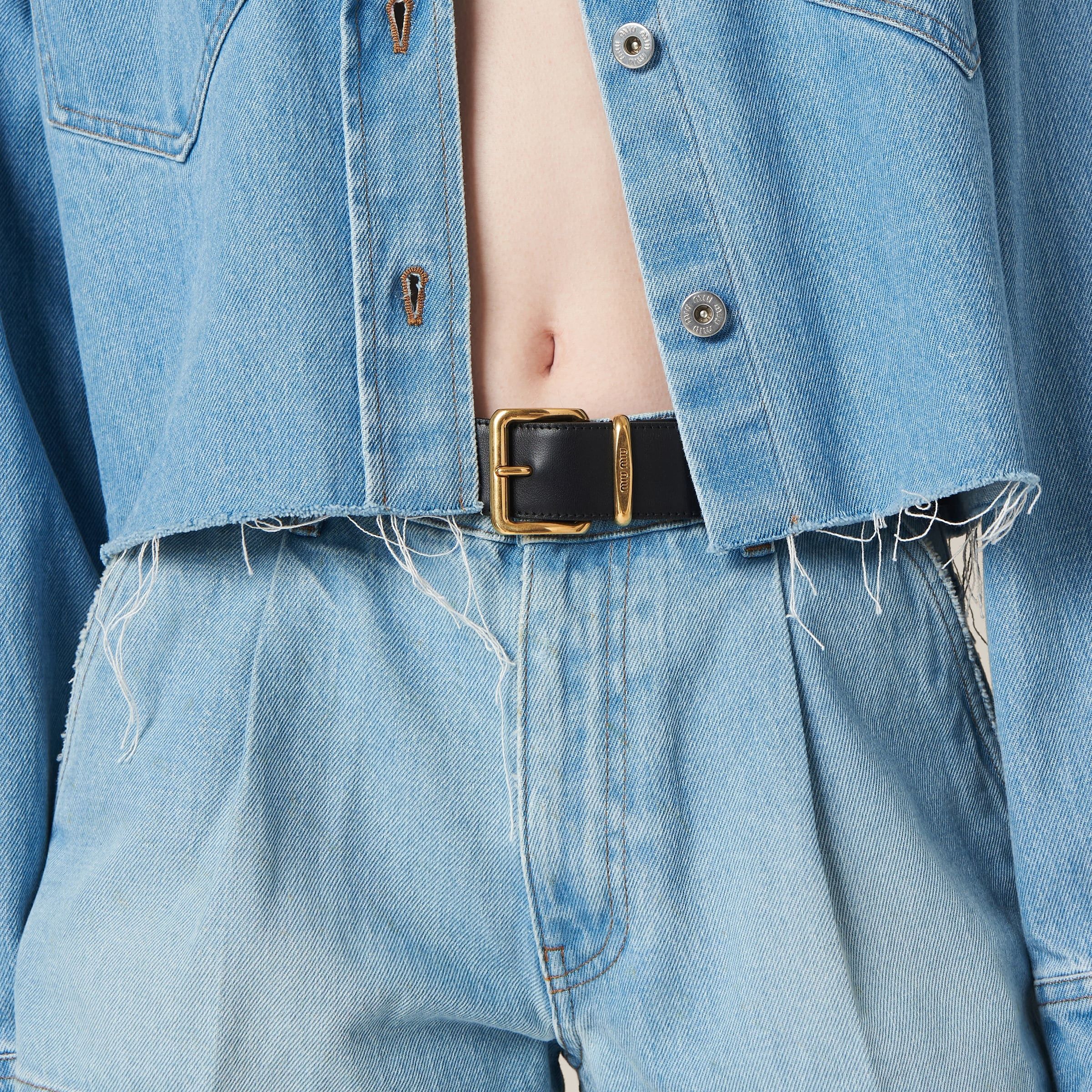Miu Miu o1B3y1r0426 Denim Shorts in Sapphire Blue Size 28" / US 6 / IT 42 - 4 Thumbnail