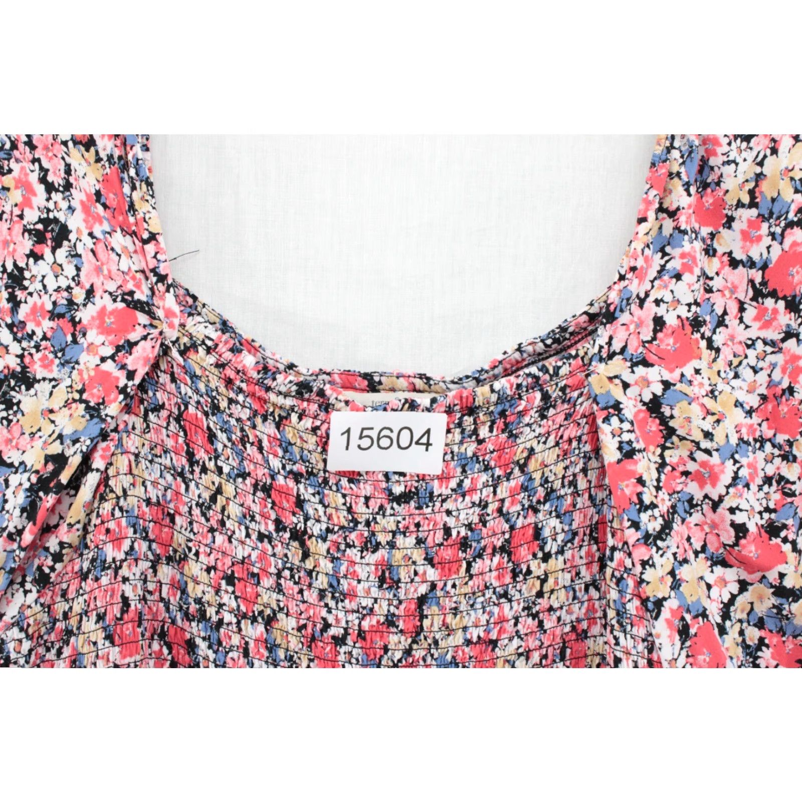 Vintage Terra & Sky Dress Adult 1X Pink Floral Print Smocked 3/4 Sleeve Knee Length Cottagecore Womens Size XL / US 12-14 / IT 48-50 - 7 Thumbnail