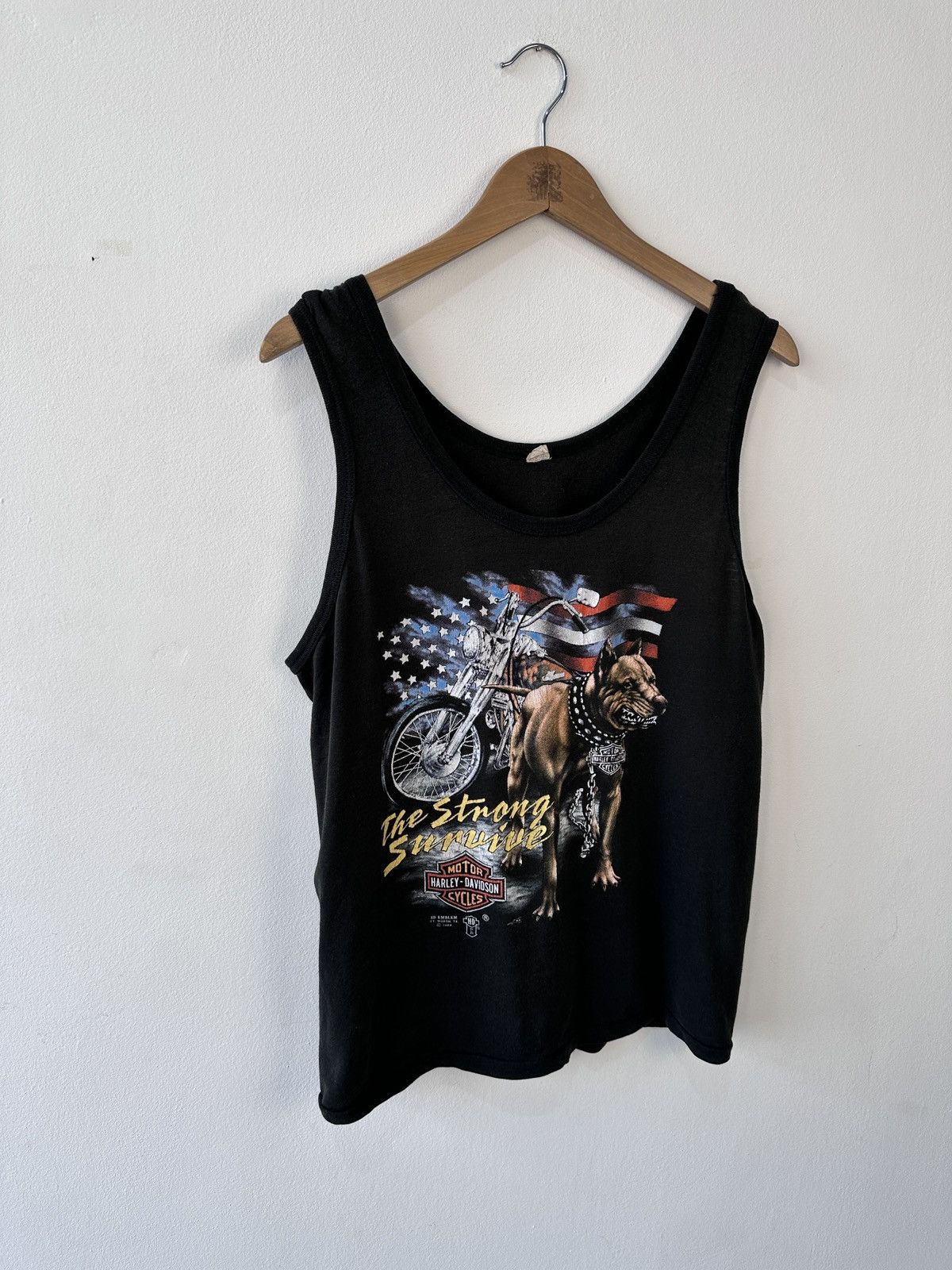Harley Davidson 1988 Harley Davidson 3D Emblem Tank Top Shirt Survive Dog M Size US M / EU 48-50 / 2 - 2 Thumbnail