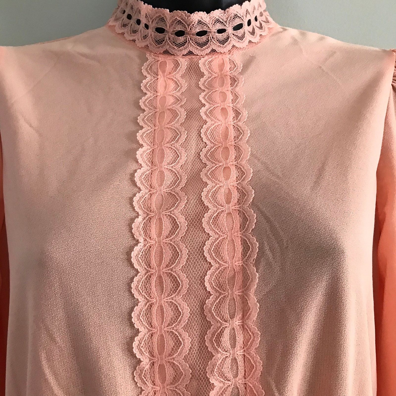 Vintage Vintage Peach JCPenney Long Sleeve Dress, 1980s Sz 4 Small Size S / US 4 / IT 40 - 7 Thumbnail