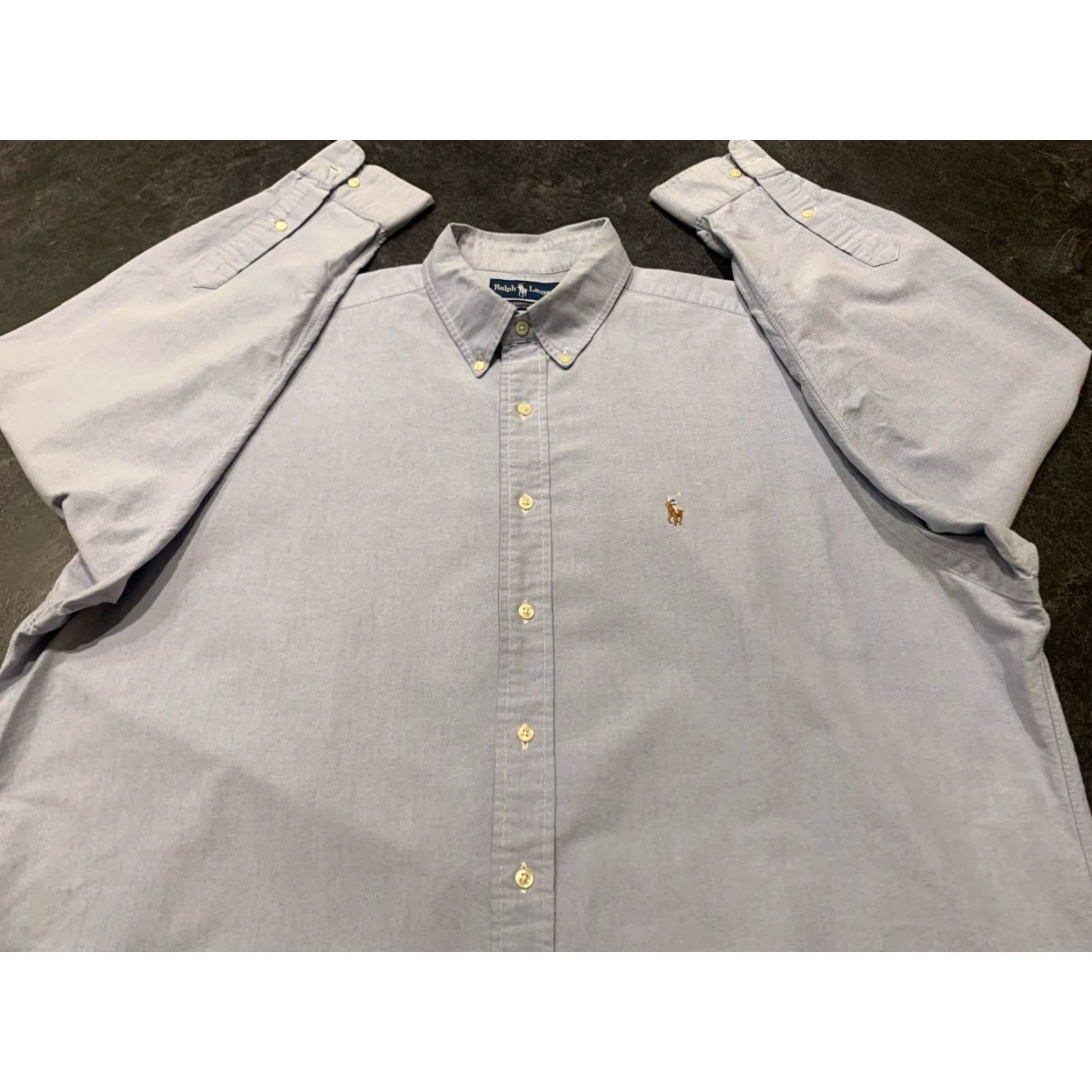 Ralph Lauren Ralph Lauren Men's Button-Down Shirt Long Sleeve Cotton Blue 17.5" Oxford Classic Casual Formal Size US XL / EU 56 / 4 - 2 Thumbnail
