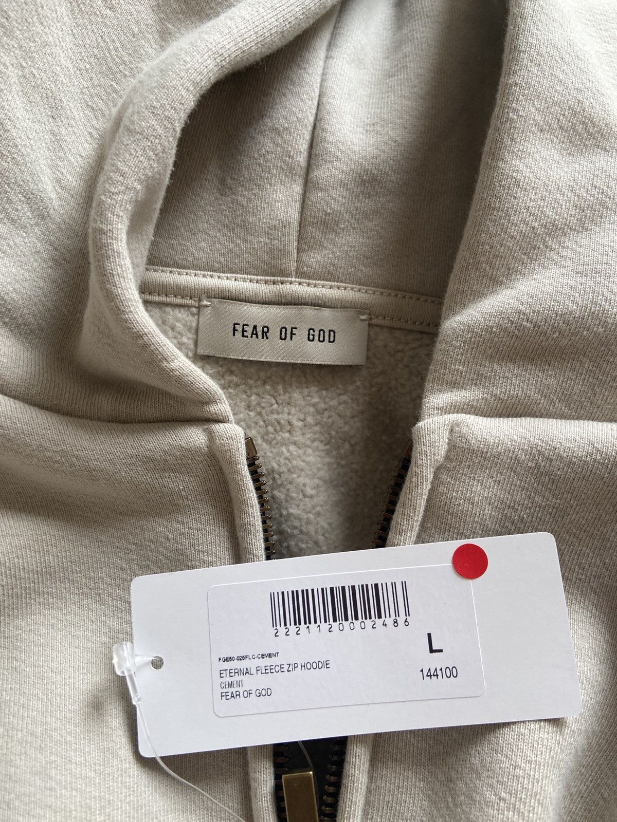 Fear of God FEAR OF GOD ETERNAL FLEECE ZIP HOODIE / CEMENT | Grailed