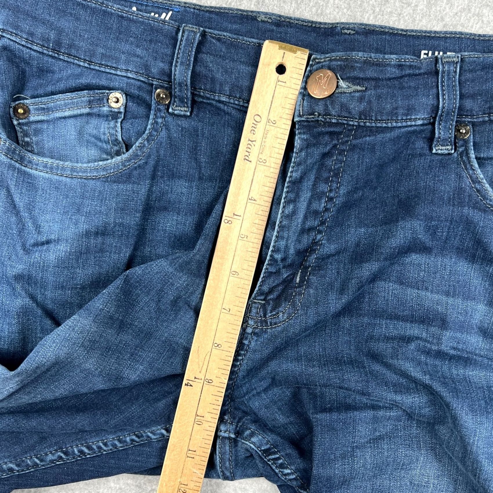 Vintage Mugsy Fultons Slim Fit Jeans Stretch Denim 33x32 Mens Blue Pants Cotton Denim Fabric Jeans Size US 33 - 6 Thumbnail