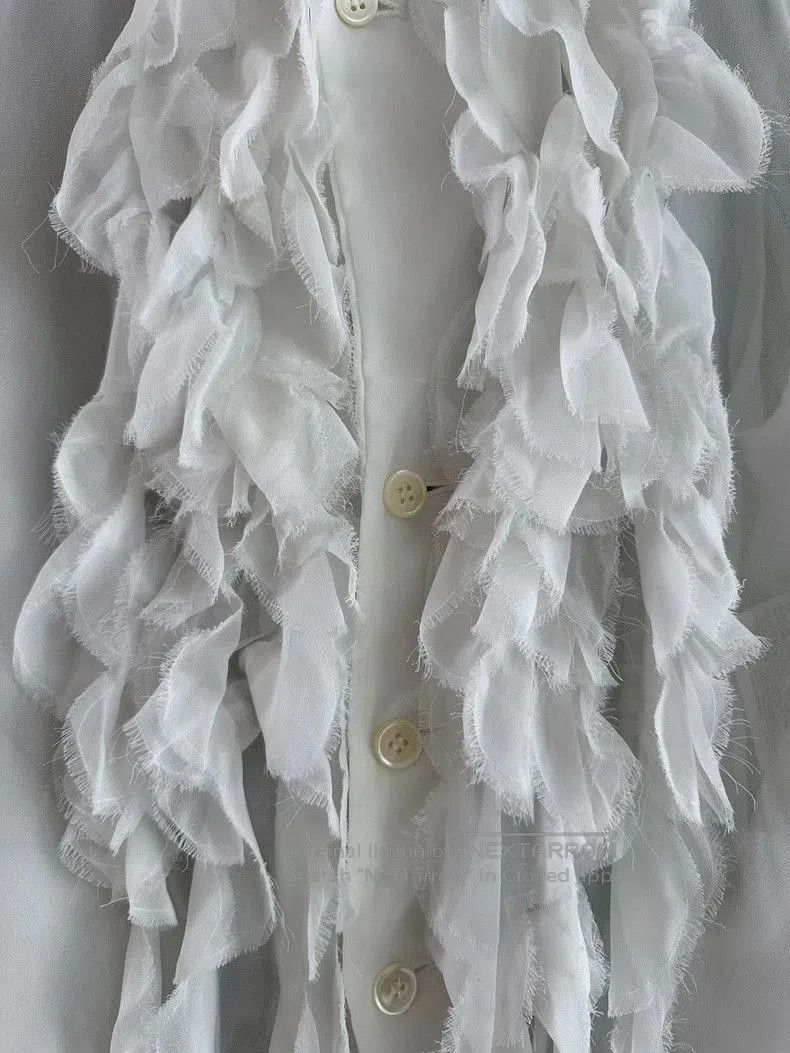Comme des Garcons Comme des Garcons Ruffled White Blouse. Size US XS / EU 42 / 0 - 7 Thumbnail