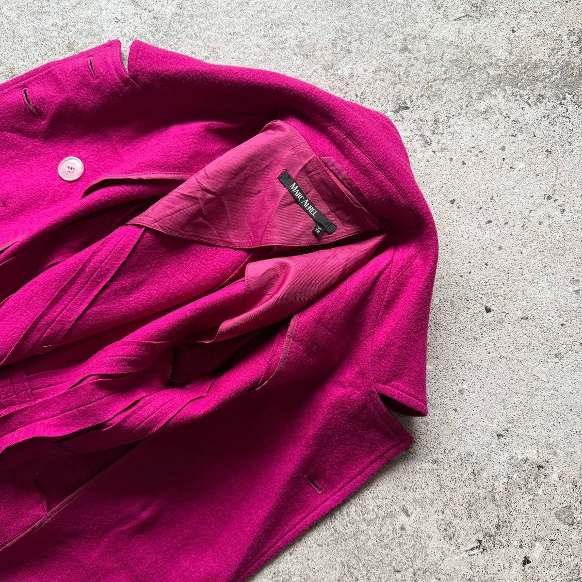 Other Marc Aurel Fuchsia Wool Blend Double Breasted Peacoat Jacket Size M / US 6-8 / IT 42-44 - 6 Thumbnail