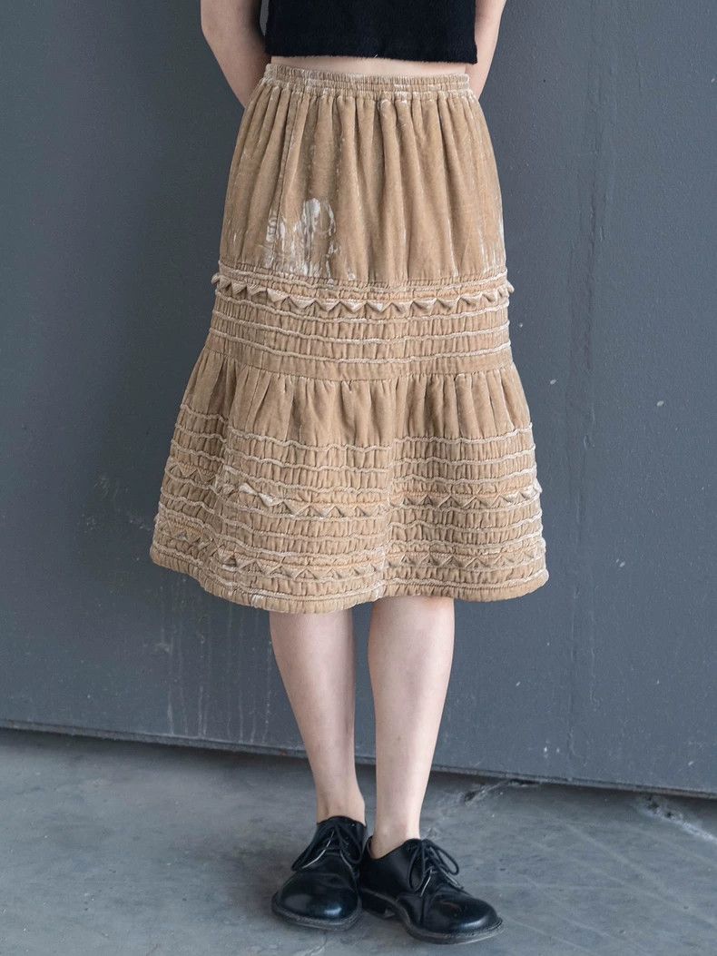 Comme des Garcons Comme Des Garcons Light brown velvet overskirt Size 24" / US 00 / IT 34 - 4 Thumbnail