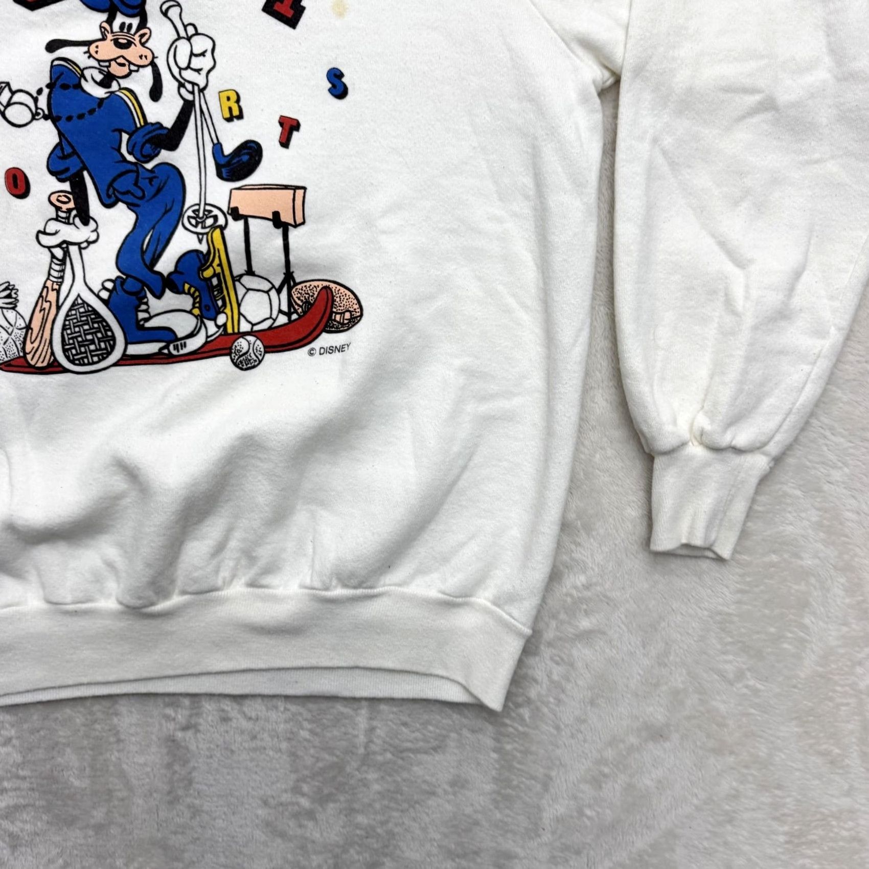 Jerzees VINTAGE Disney Goofy Sports Jerzees Sweatshirt Mens Large White Graphic Print Sweatshirt USA Mens L Size US L / EU 52-54 / 3 - 6 Thumbnail