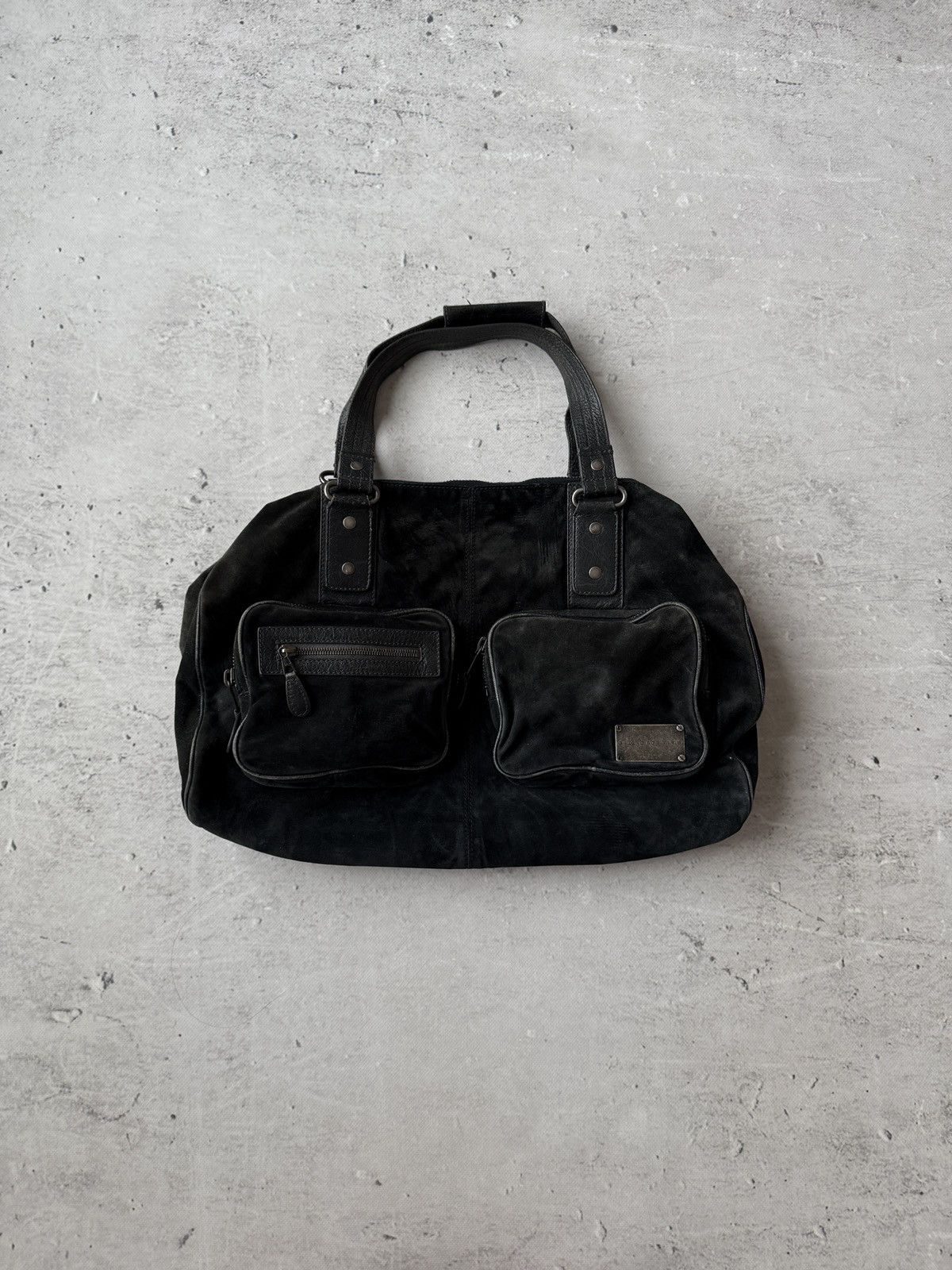 BALENCIAGA suede leather hand bag y2k