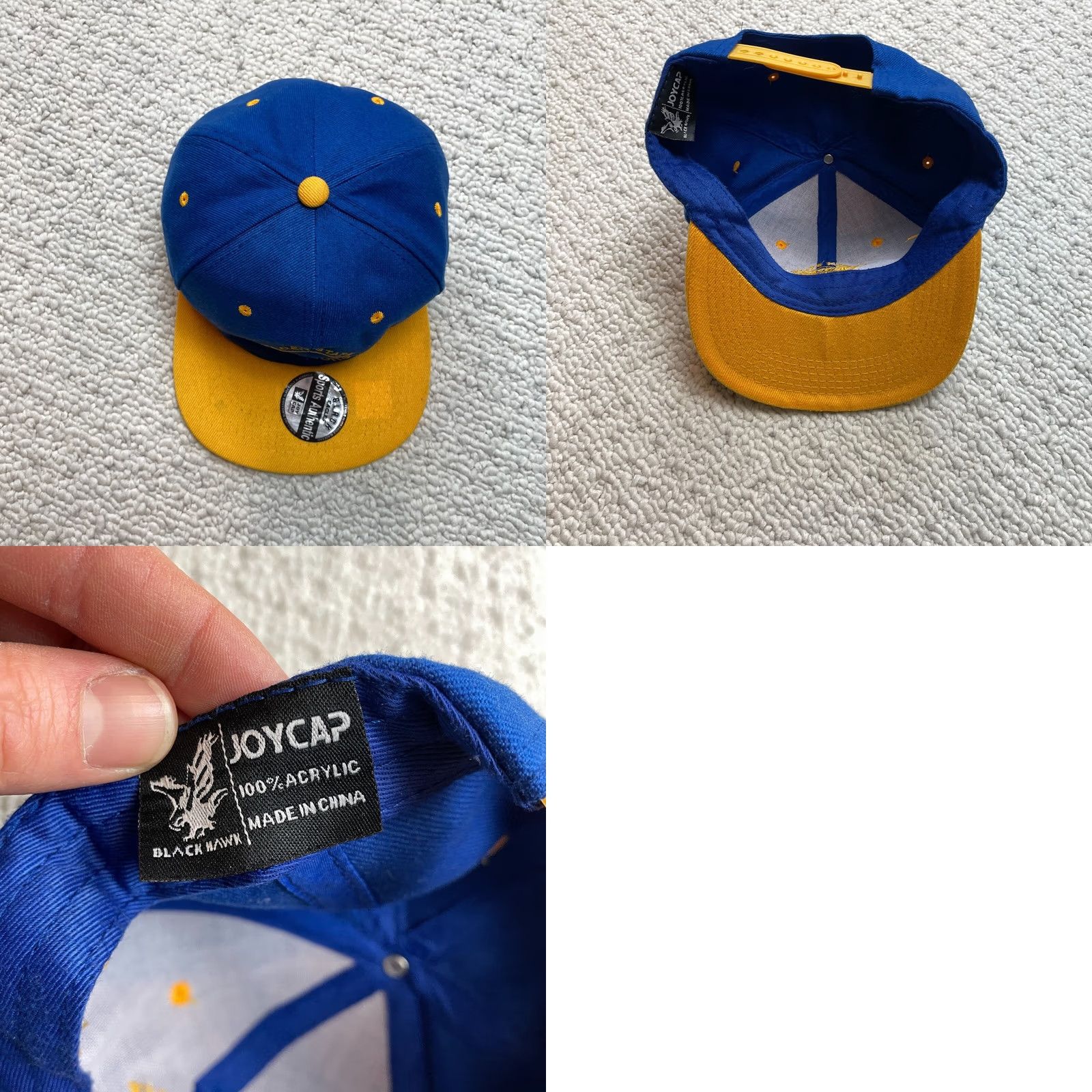 Vintage BLACKHAWK! Cap Baseball Cap Adult One Size Adjustable Blue Canvas Black Hawk Joy Cap Military Flag Theme Men Womens Unisex Accessories Size ONE SIZE - 8 Thumbnail