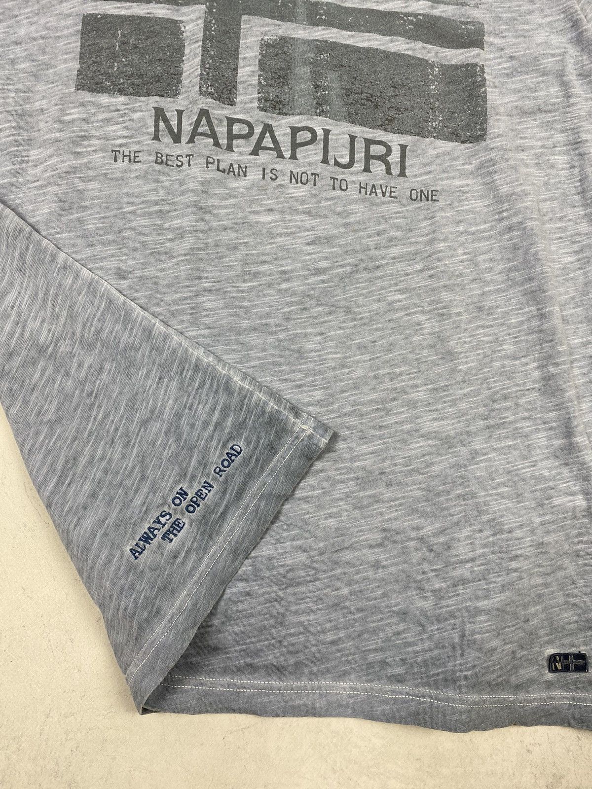 Napapijri Napapijri Big Logo Gorpcore Outdoor Washed Blue T Shirt Size US XL / EU 56 / 4 - 9 Thumbnail
