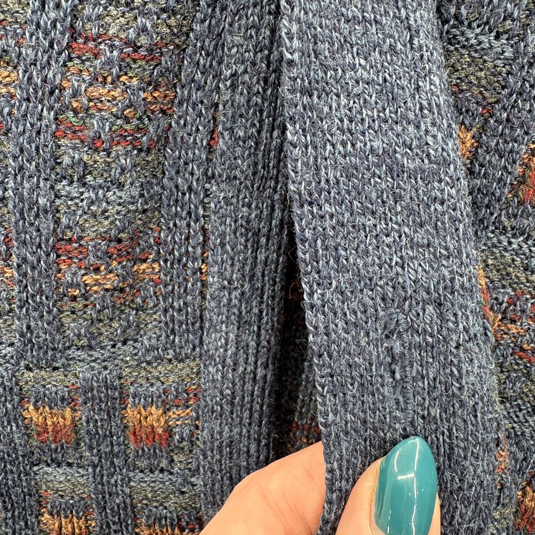 Van Heusen VINTAGE Van Heusen Cardigan Sweater Mens Large Blue Acrylic Geometric Grandpa Size US L / EU 52-54 / 3 - 6 Thumbnail