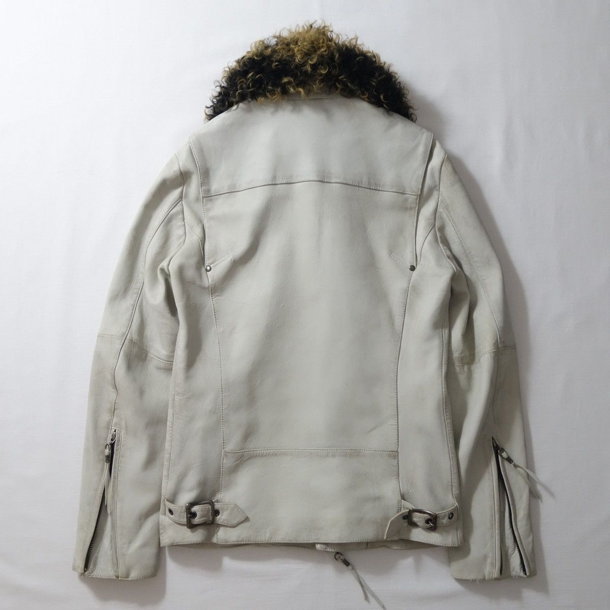 5351 POUR LES HOMMES 5351 Schorl Real Fur Lamb Leather Riders Jacket Python vkei Size US S / EU 44-46 / 1 - 3 Thumbnail