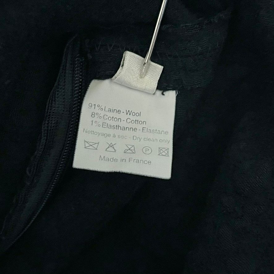 Lanvin Lanvin Runway Vintage Gray Wool Black Velvet Pencil Skirt Size 26" / US 2 / IT 38 - 6 Thumbnail
