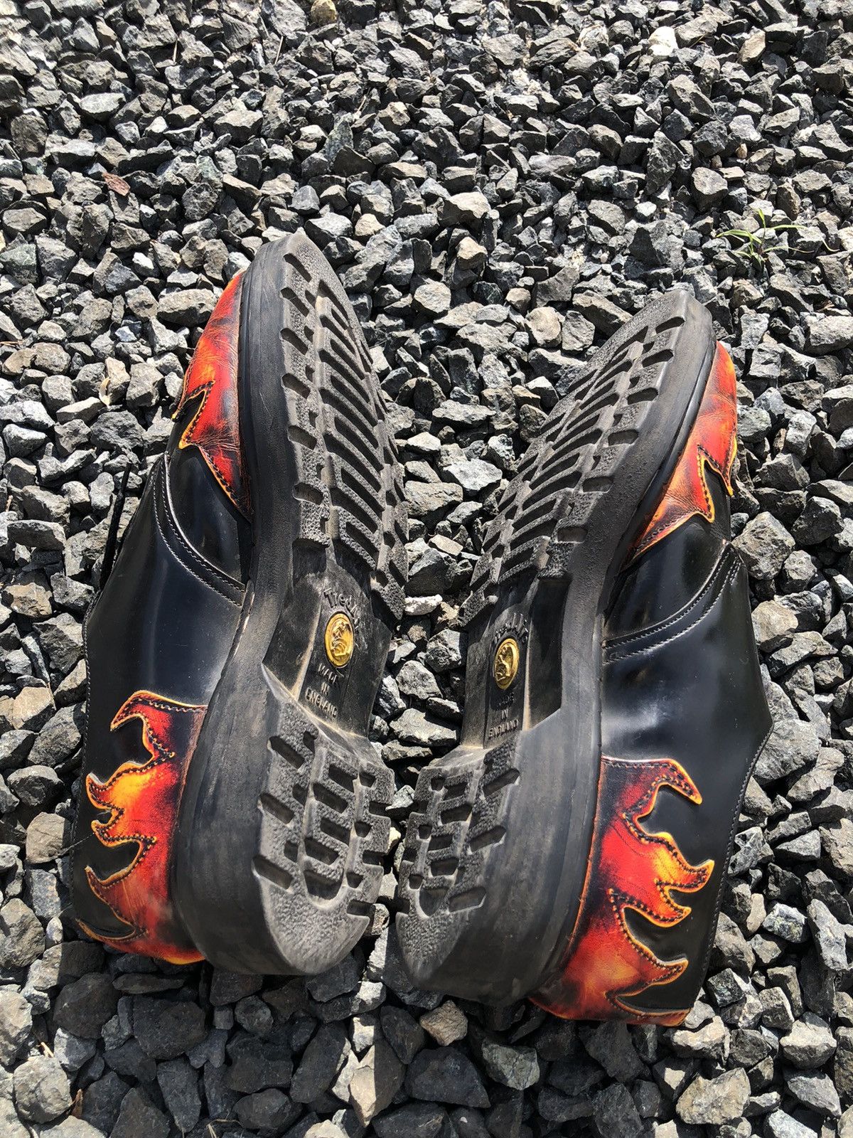 Designer × Vintage Vintage rockabilly tradeair doc marten flamed leather Size US 9 / EU 42 - 4 Thumbnail