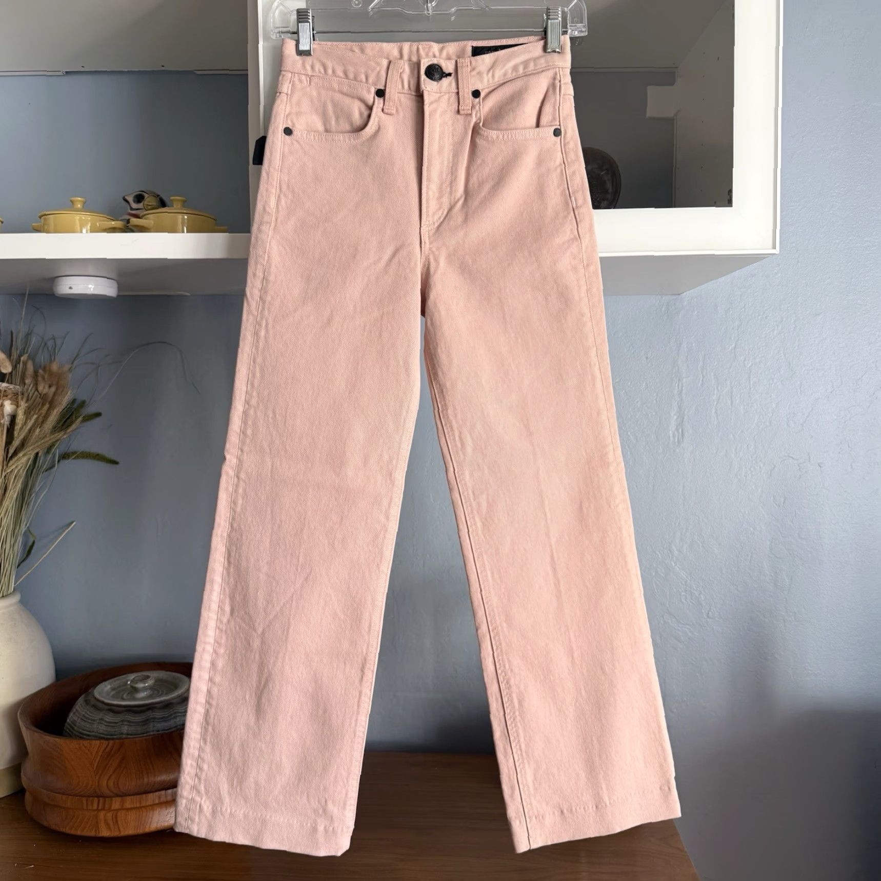 Rag & Bone rag & bone Justine High-Rise Wide-Leg Crop Jeans Sz 24 Blush Pink Size 42" / US 20 - 2 Thumbnail