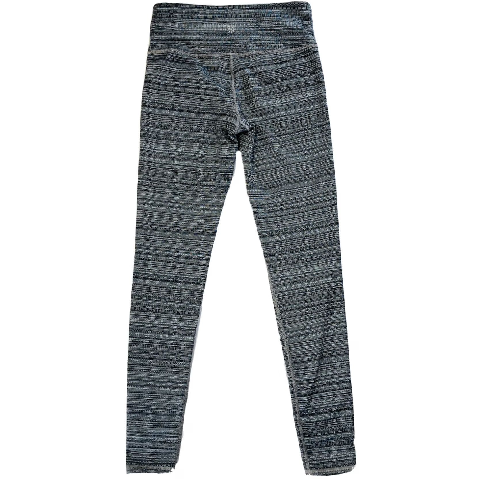 Athleta Athleta High Rise Leggings Black / Gray Ripple Jacquard Chaturanga Size S 455973 Size 28" / US 6 / IT 42 - 3 Thumbnail