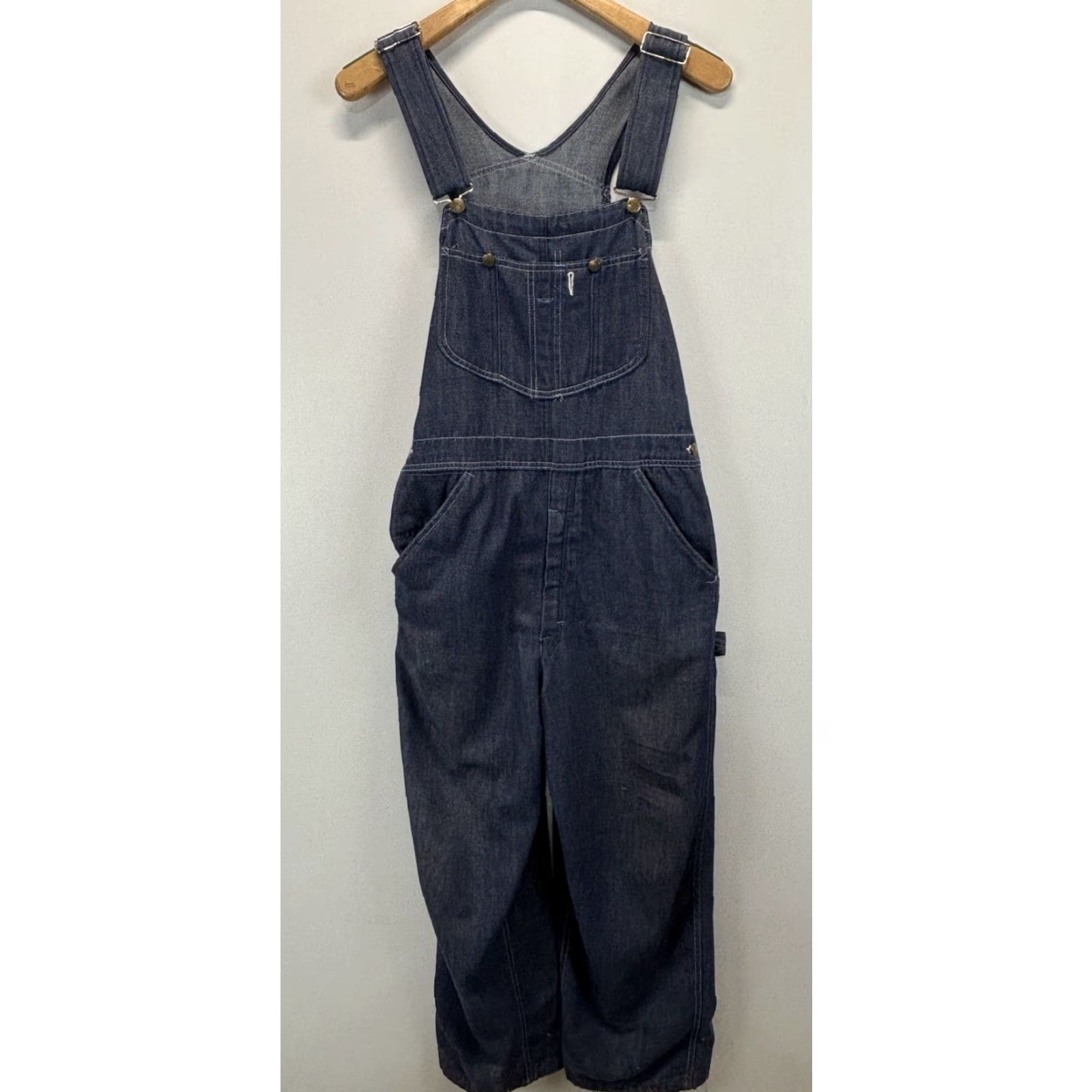 Sears VINTAGE Sears Denim Overalls Bibs Mens 34x28 Workwear 60s Blue Jeans Denim Solid Buckle Mens 34 Inseam 28 Vintage Size US 34 / EU 50 - 2 Thumbnail
