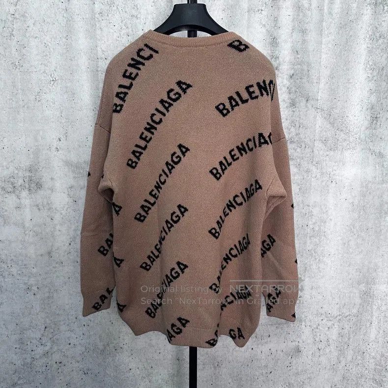 Balenciaga Balenciaga Brown Logo Knit Sweater. Size US S / EU 44-46 / 1 - 2 Thumbnail