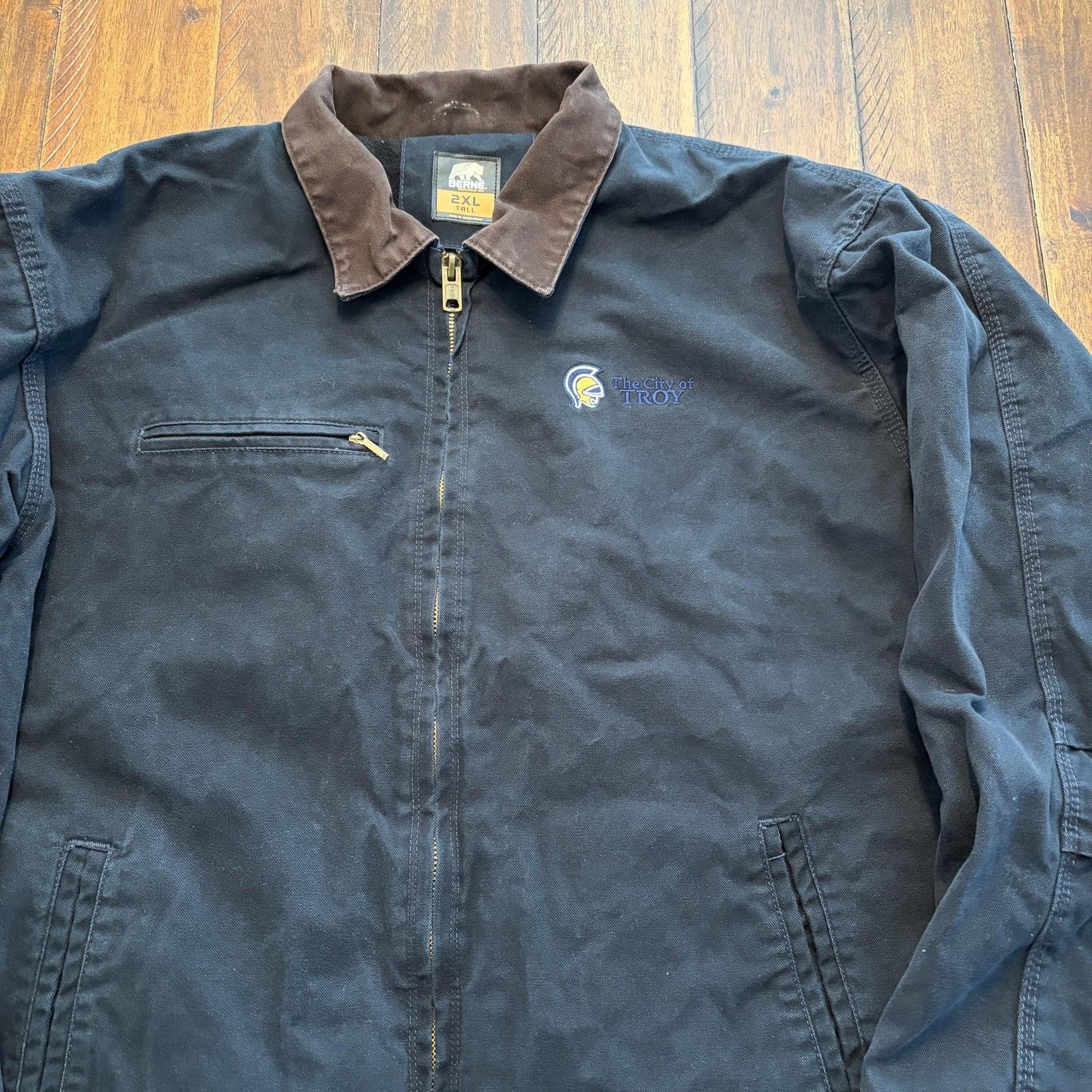 Vintage Berne Bomber Jacket Mens 2XLT Blue Canvas Fleece Lined Size US XXL / EU 58 / 5 - 3 Thumbnail