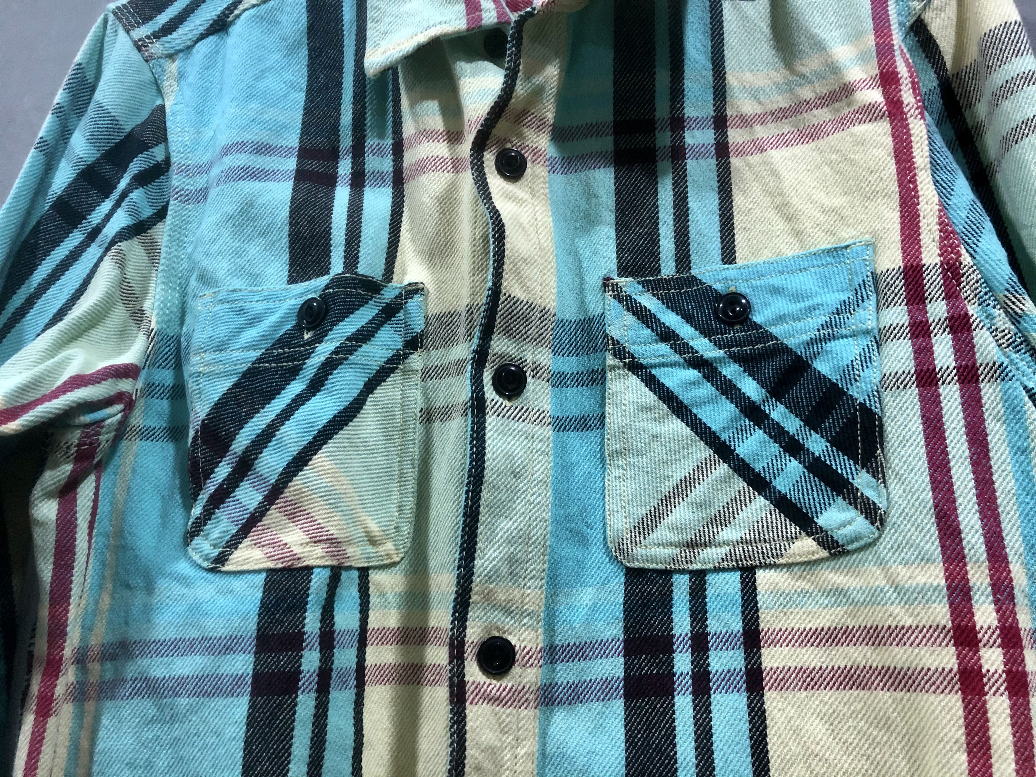 Japanese Brand Houston Union Made Heavy Cotton Flannel Shirt Size US L / EU 52-54 / 3 - 5 Thumbnail