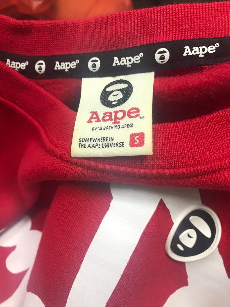 Aape × Bape AAPE Red Crewneck Sweatshirt Size US S / EU 44-46 / 1 - 6 Thumbnail