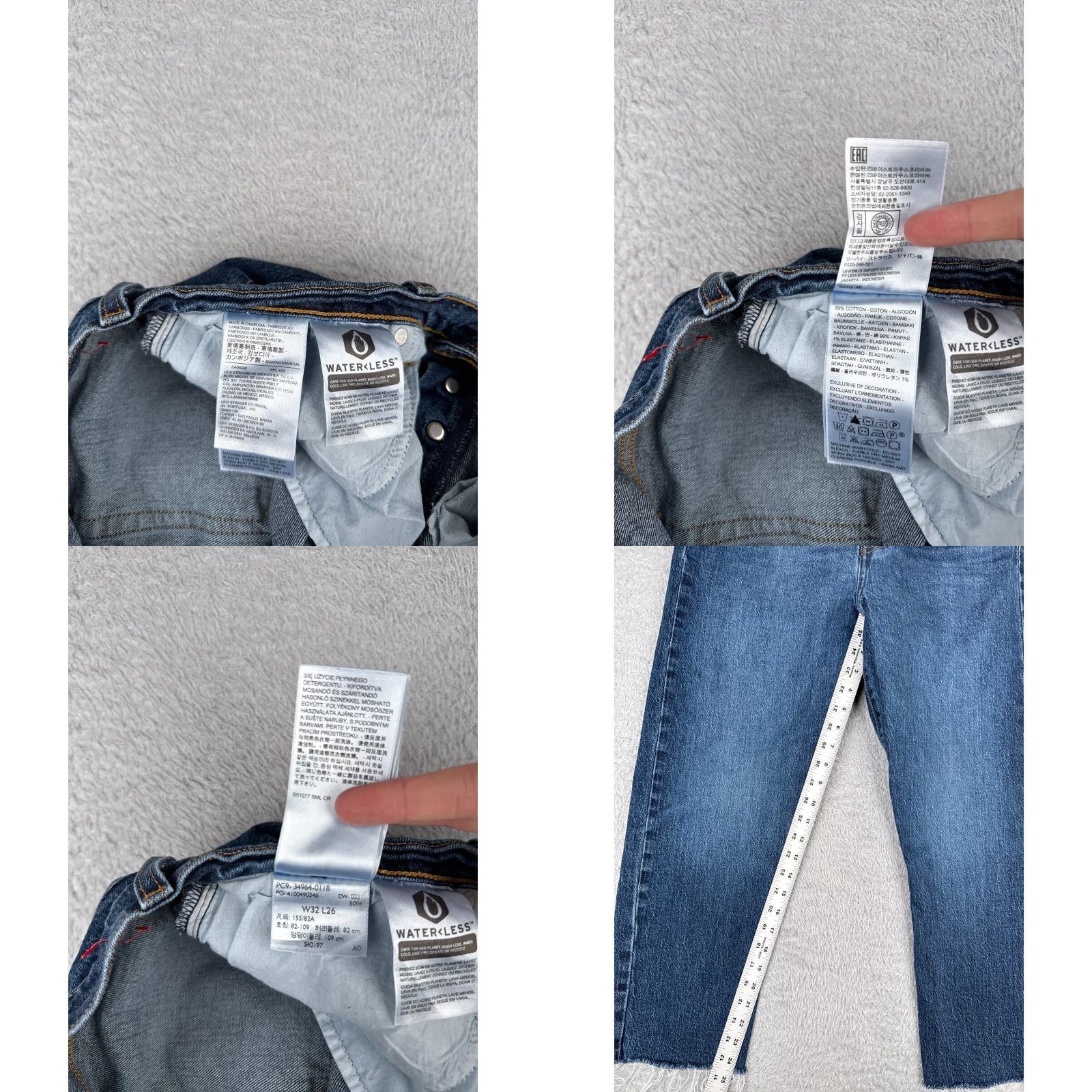 Levi's VINTAGE Levi's Wedgie Jeans Womens 32 Blue Denim High Rise 32x25 Levi's Wedgie Fit 5-Pocket Distressed Regular Blue Womens Jeans Size 24" / US 00 / IT 34 - 8 Thumbnail