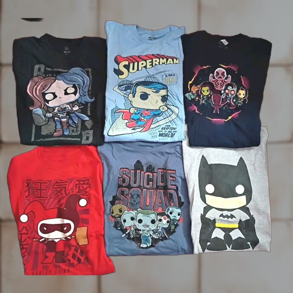 Vintage Vintage DC Marvel Comics Chibi Head style pop tees Lot 6 T-Shirts Joker Superman Size US M / EU 48-50 / 2 - 1 Thumbnail