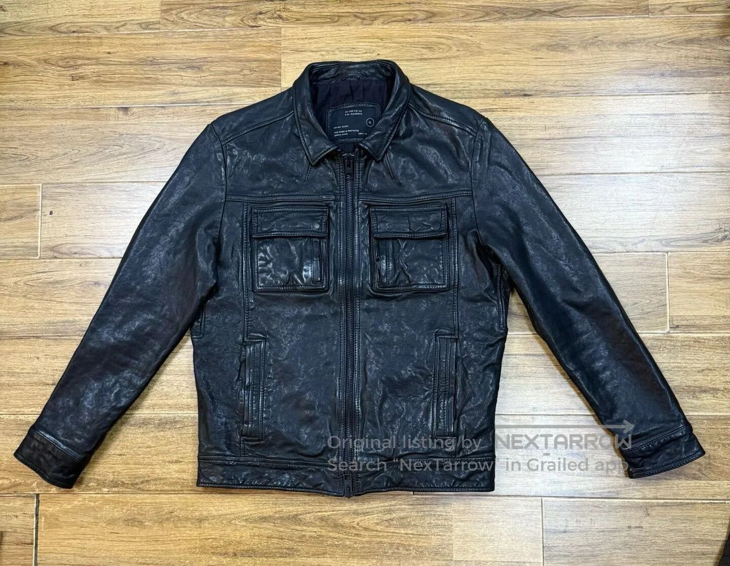 Allsaints AllSaints Men's Leather Jacket Lark XL. Size US XL / EU 56 / 4 - 1 Thumbnail