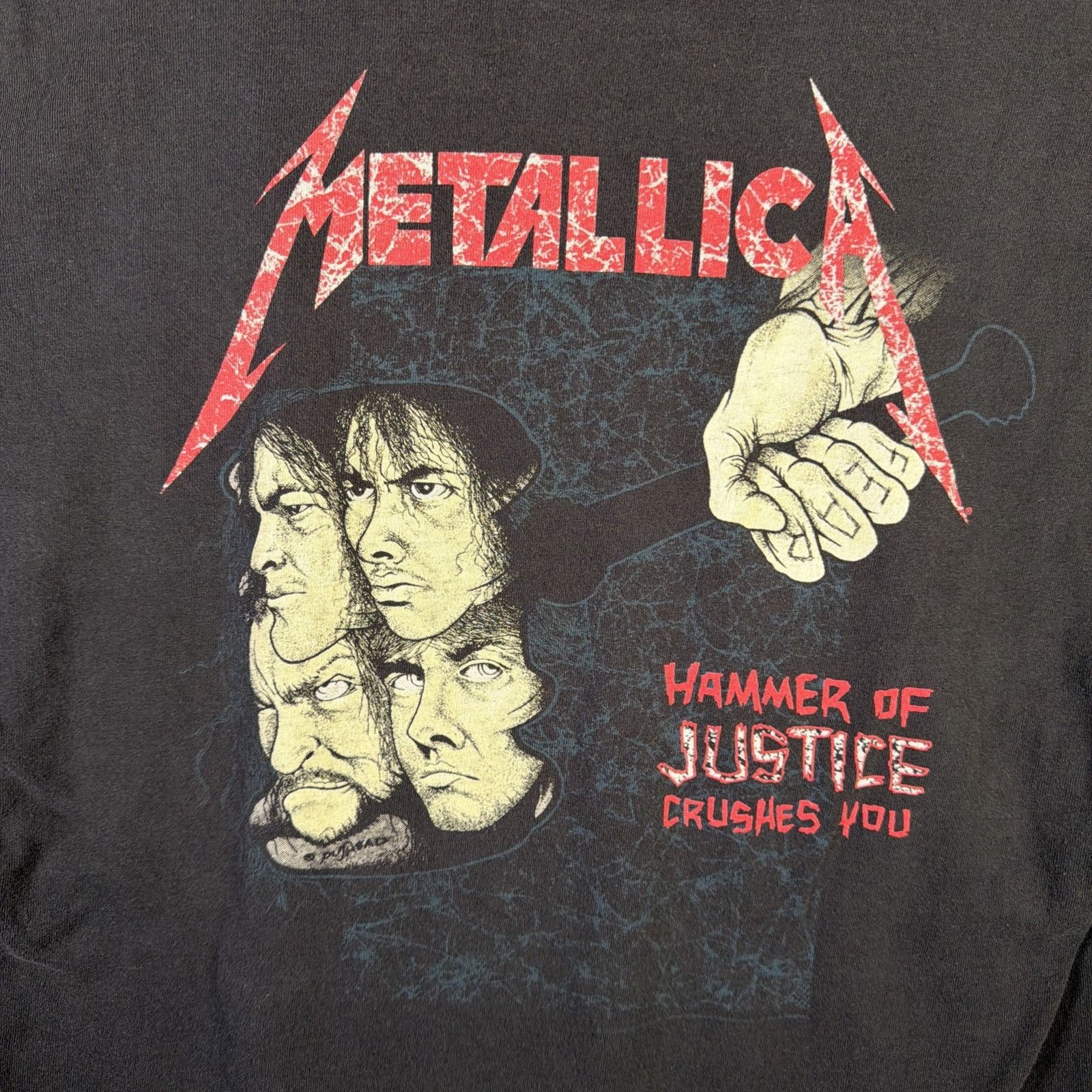 Band Tees Vintage Metallica Shirt Mens Large Black 90s Justice For All Size US L / EU 52-54 / 3 - 2 Thumbnail