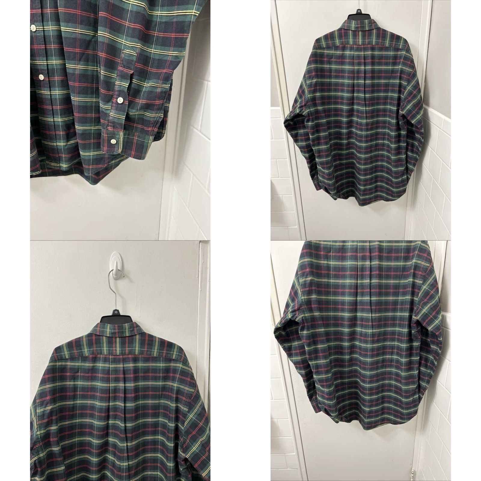 Polo Ralph Lauren VTG Polo Ralph Lauren Langston Shirt Mens L Green Plaid Button-Down L/S, Embroidered Crest, Classic Fit Size US L / EU 52-54 / 3 - 8 Thumbnail